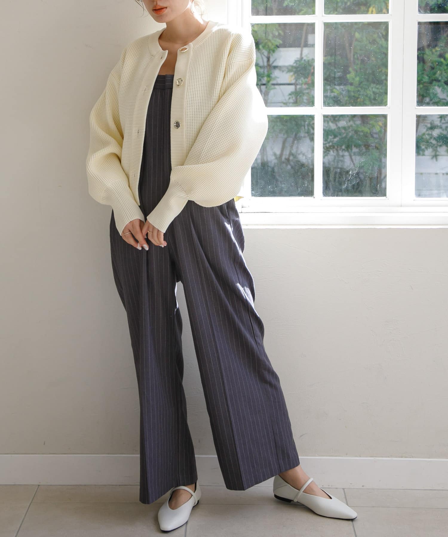 REMME　ストラップフラットシューズ WHITE 37