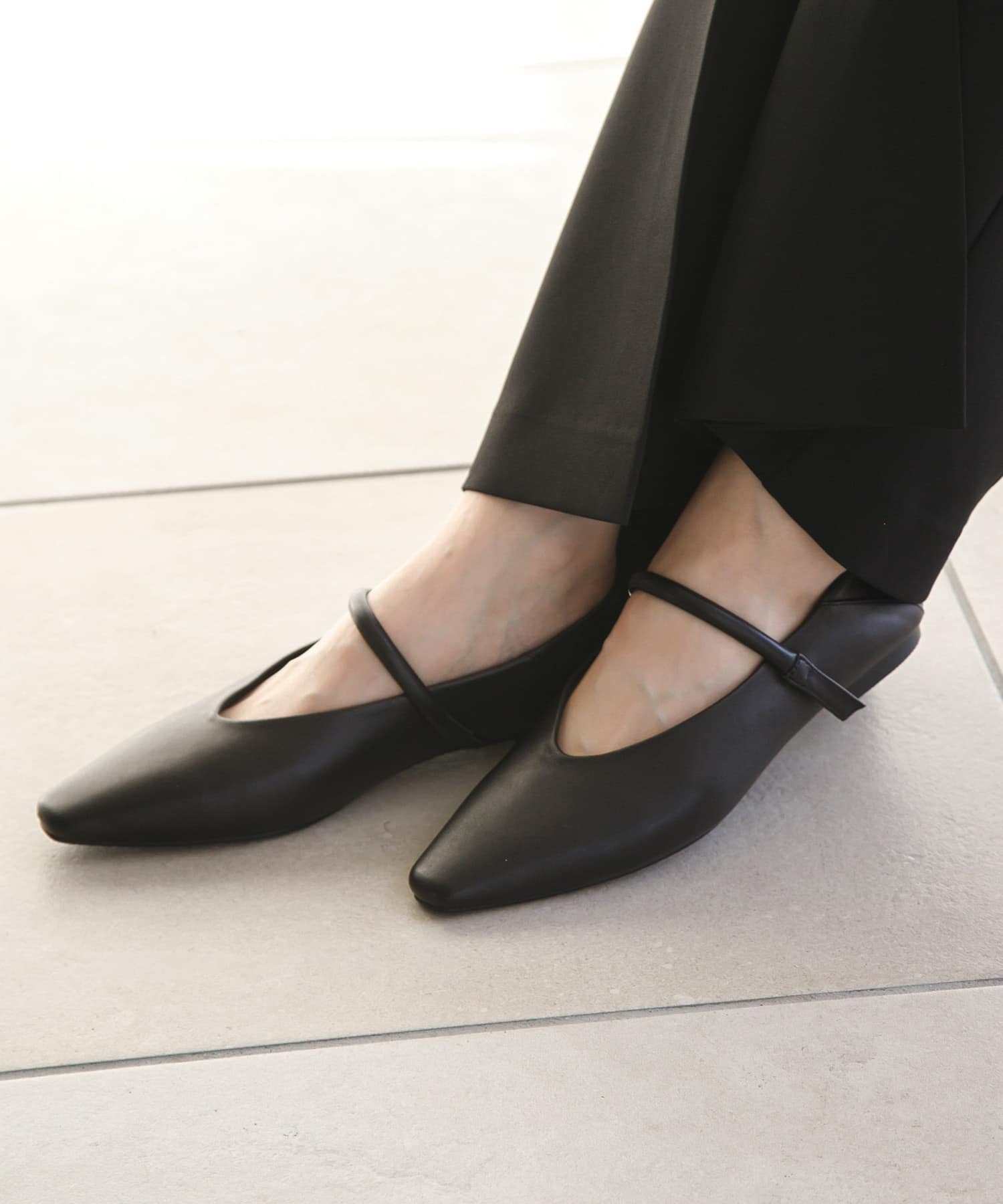 REMME　ストラップフラットシューズ BLACK 37