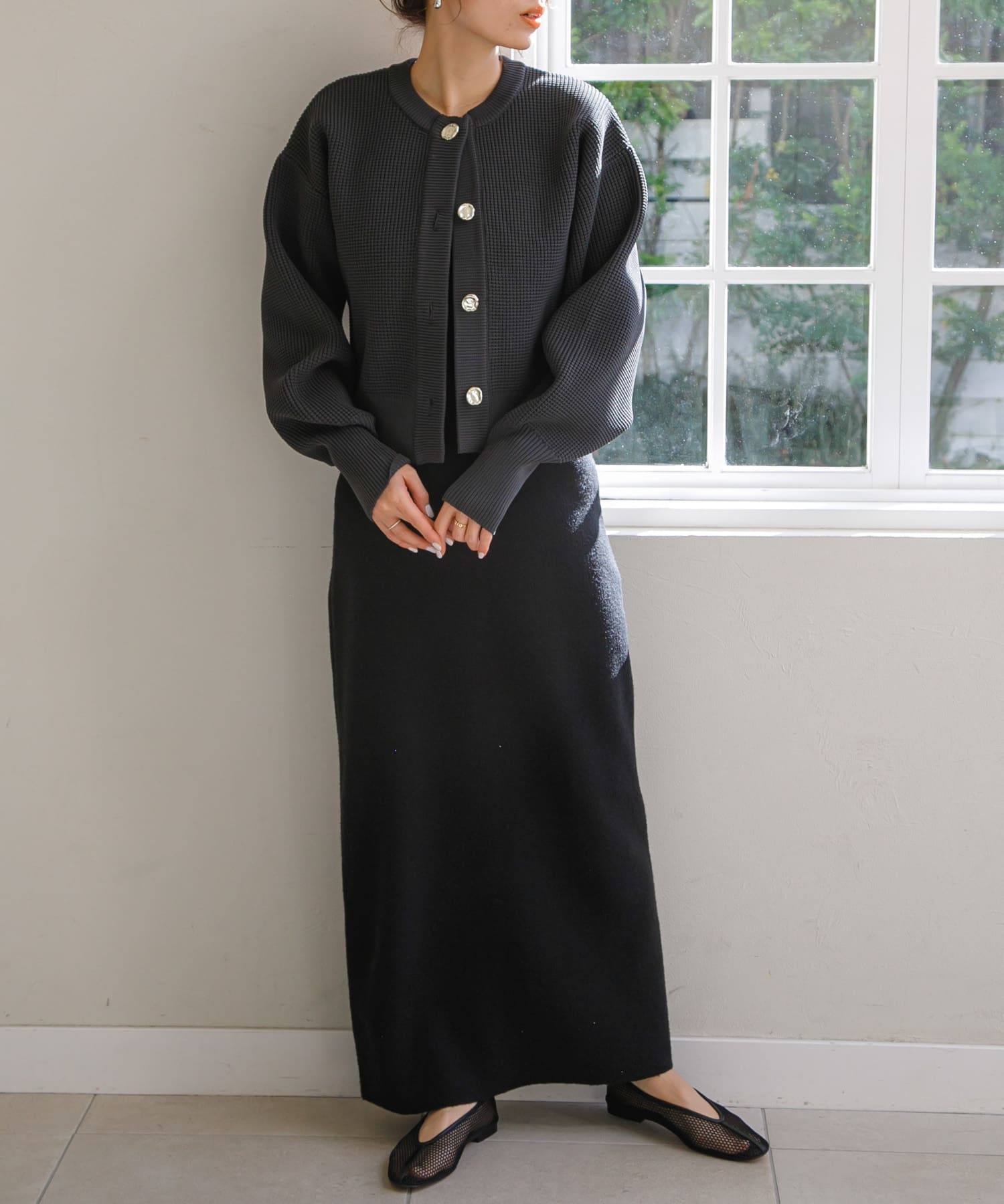 REMME　メッシュフラットシューズ BLACK 37