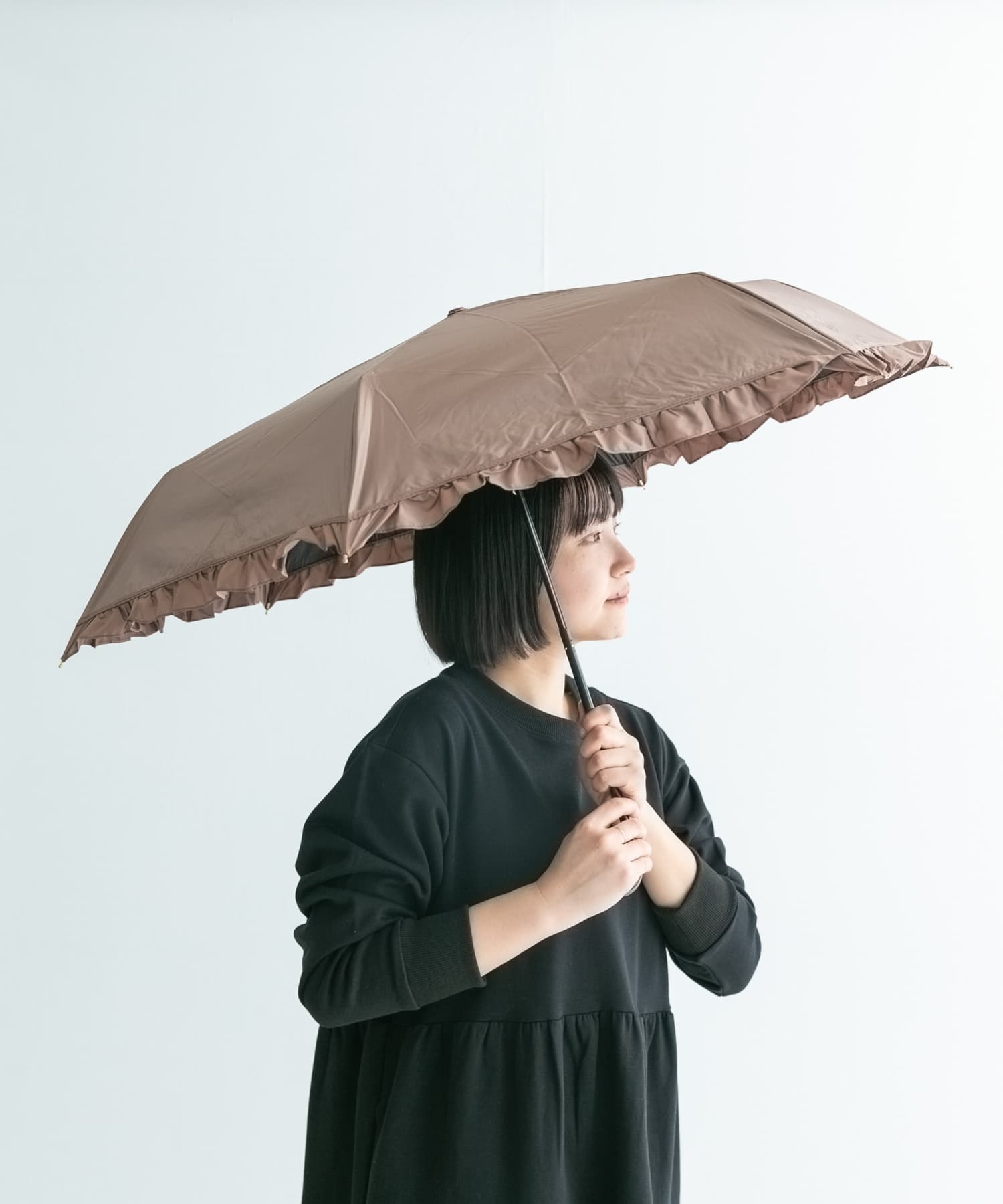 Wpc.　晴雨兼用クラシックフリルミニ ブラウン one