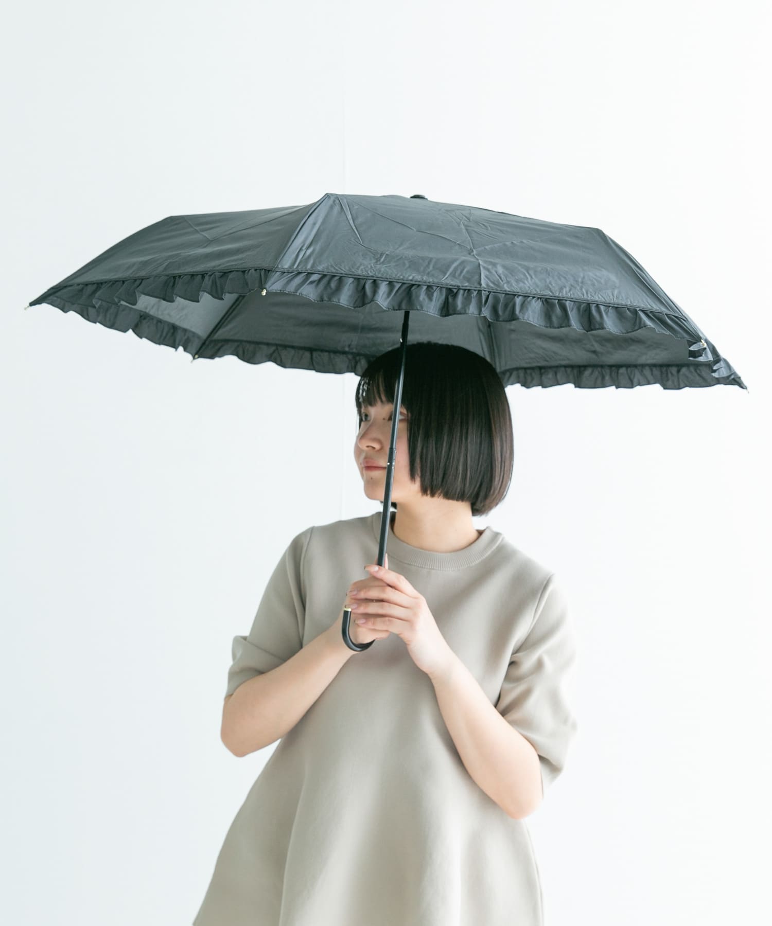Wpc.　晴雨兼用クラシックフリルミニ ブラック one