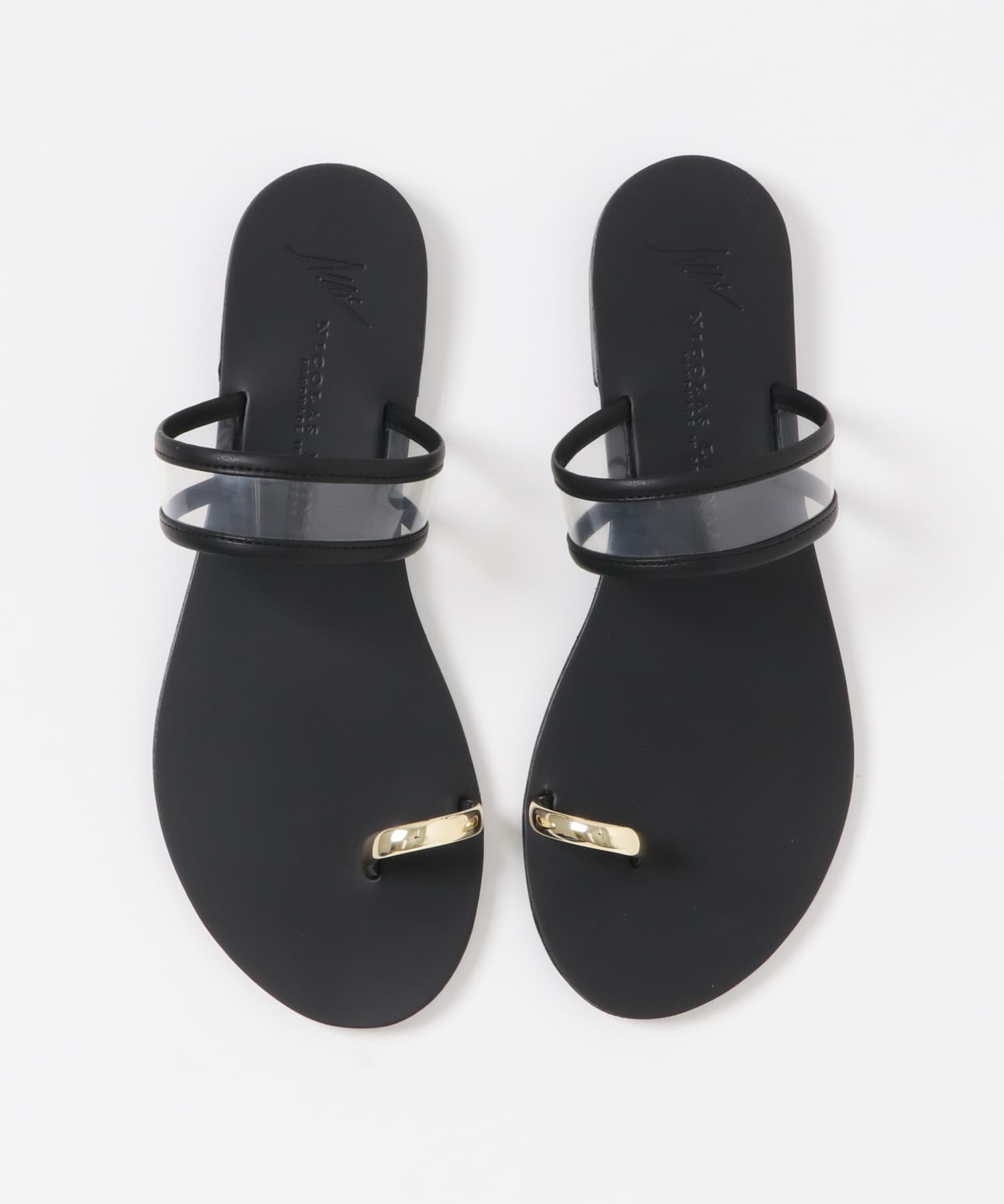 NICOLAS LAINAS　サムリングクリアサンダル GOLDCLEAR 37