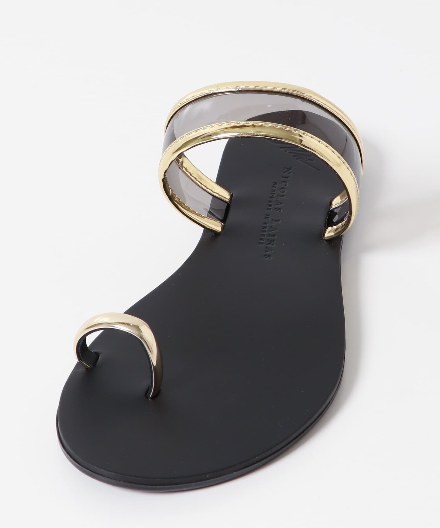 NICOLAS LAINAS　サムリングクリアサンダル GOLDDARK 37