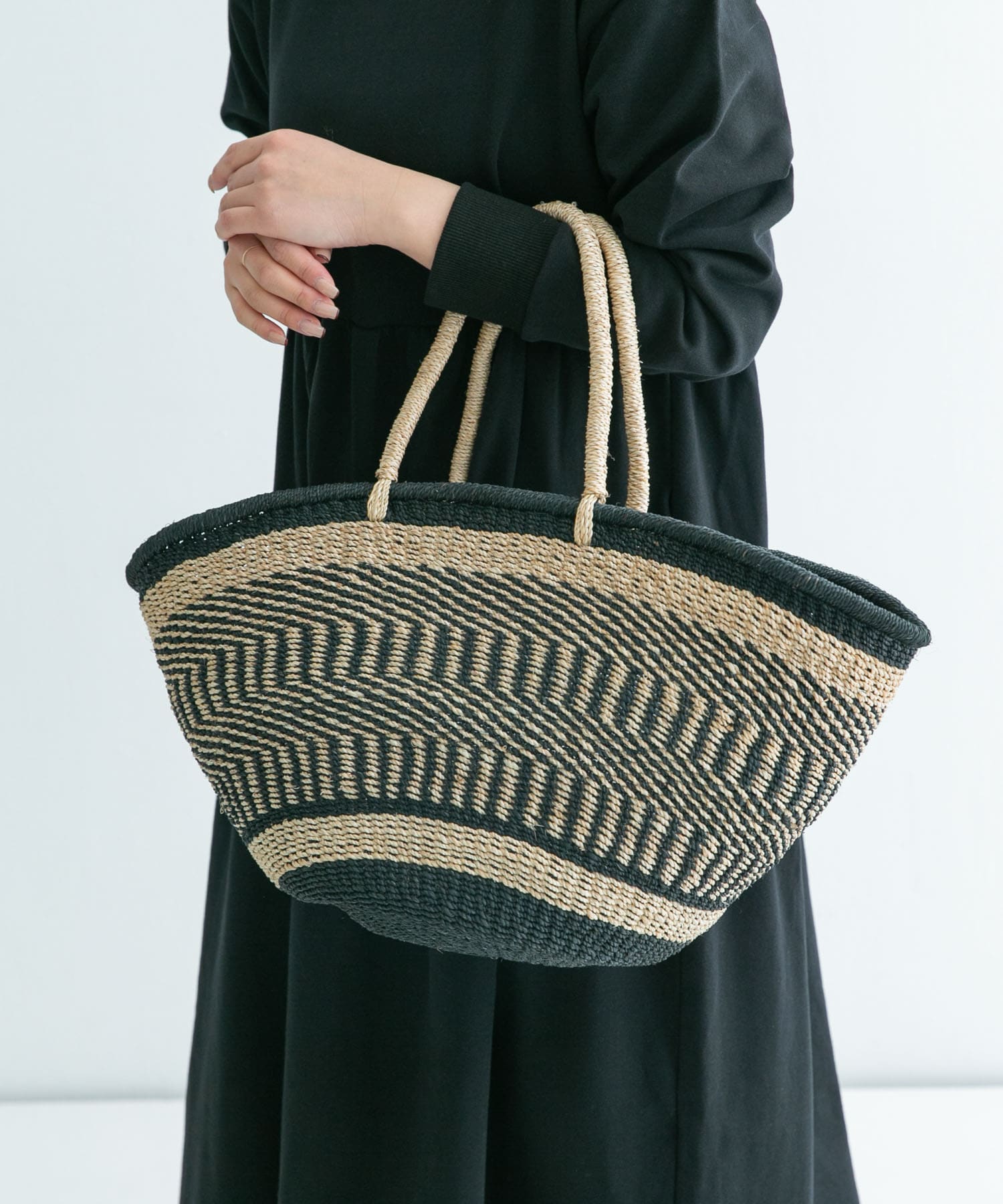 The Bagmati　アバカカゴバッグ NAT/BLACK one
