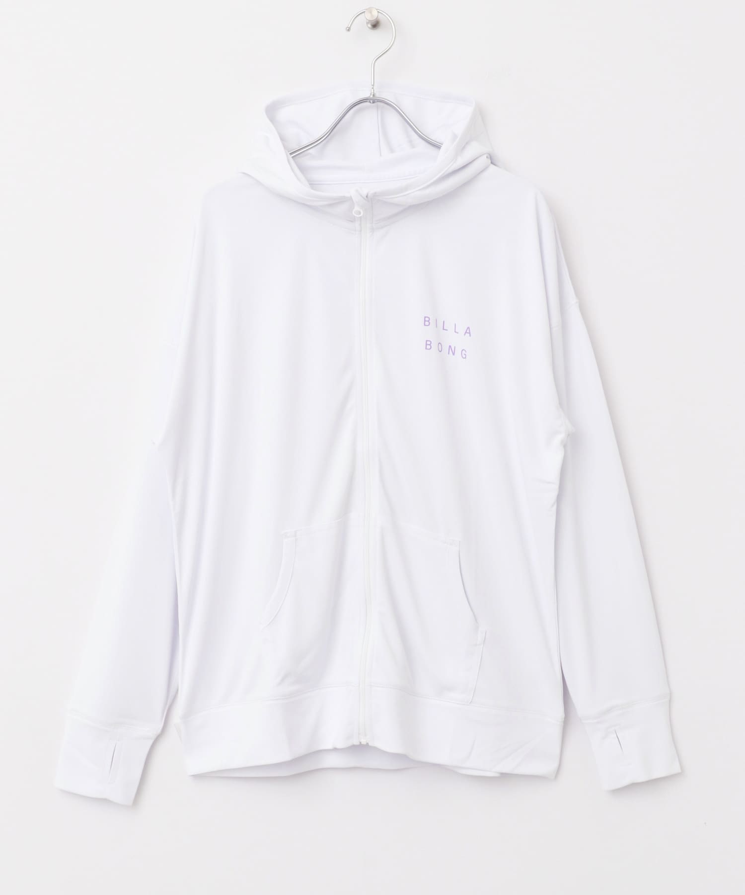 BILLABONG　ZIPUP HOODED LOGO RASHGUARD WHT M