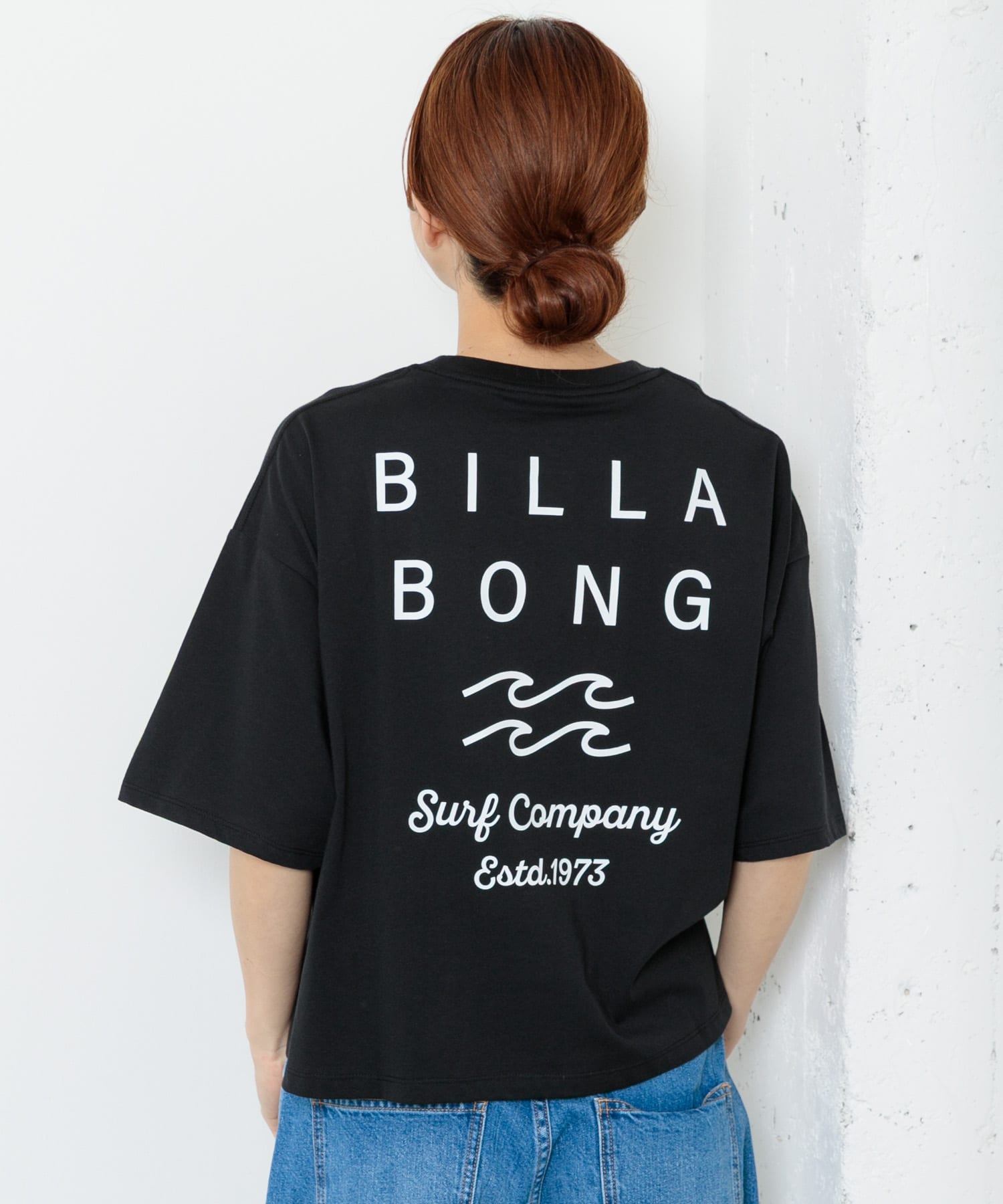 BILLABONG　クリーンロゴワイドクロップドTシャツ