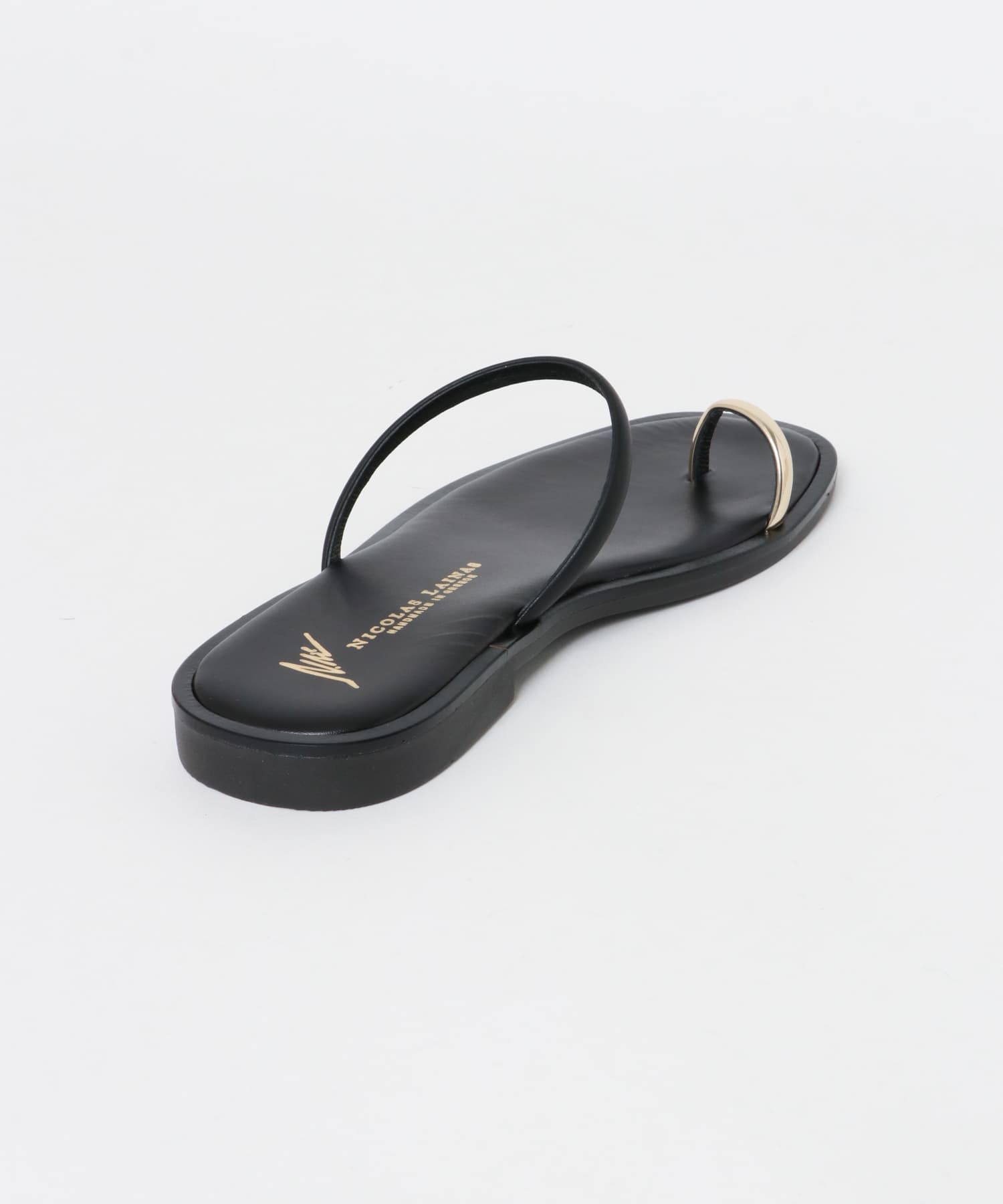 NICOLAS LAINAS　メタルサムリングサンダル GOLD BLACK 36