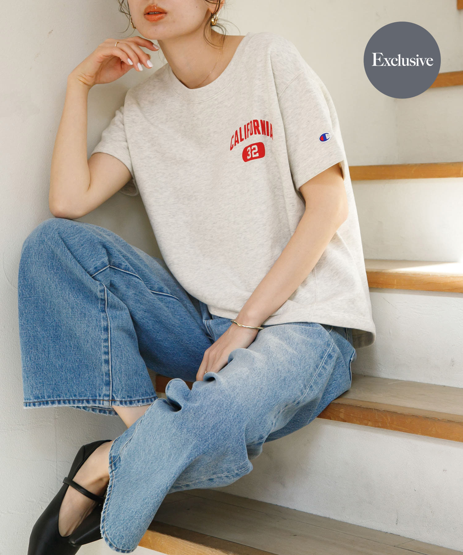 『別注』Champion×Sonny Label　ラウンドヘムスウェットTシャツ