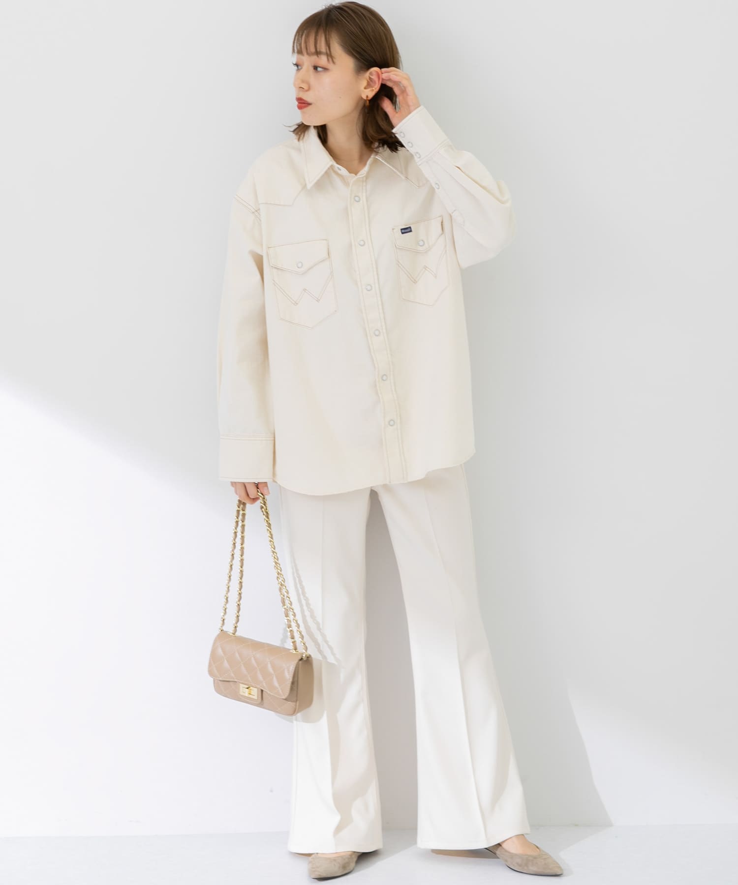 『別注』Wrangler×Sonny Label　ランチャーフレアパンツ オフ XS