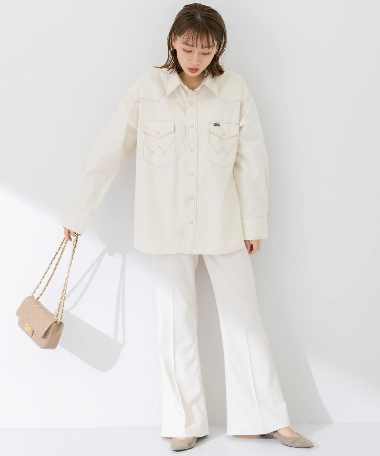 『別注』Wrangler×Sonny Label　ランチャーフレアパンツ オフ XS