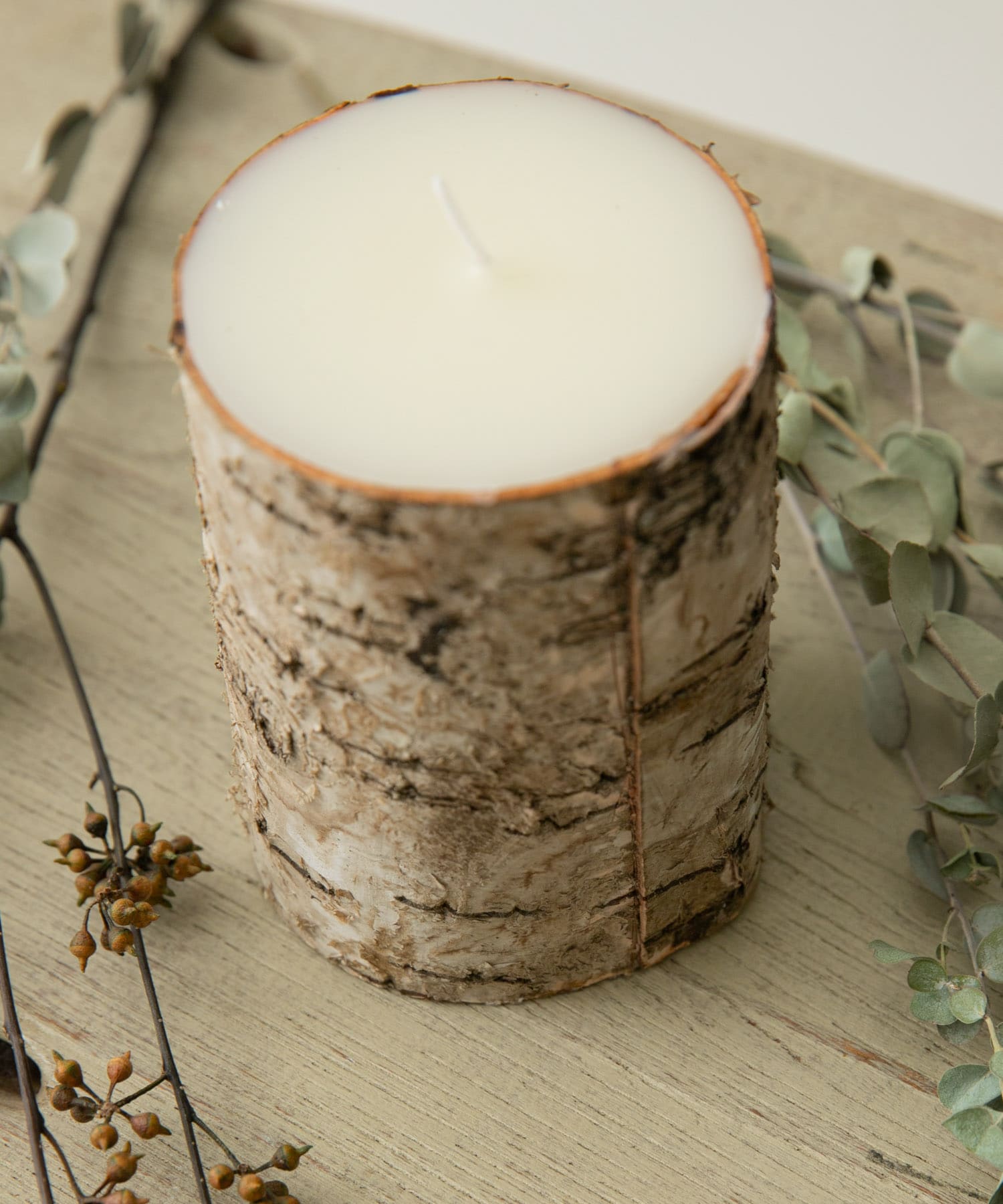 DULTON Birch wood log candle