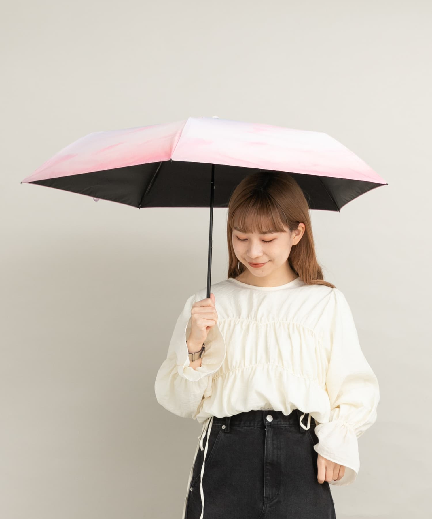 【晴雨兼用】Wpc.　遮光軽量サンセットMINI PNK FREE