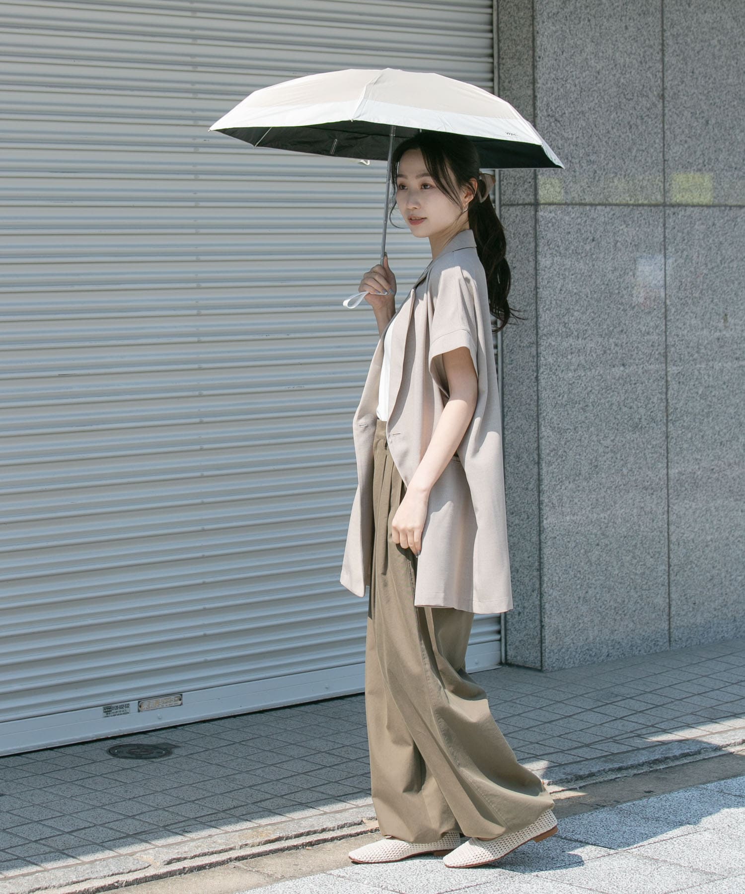 Wpc.　UV100%折り畳み傘 BEG FREE