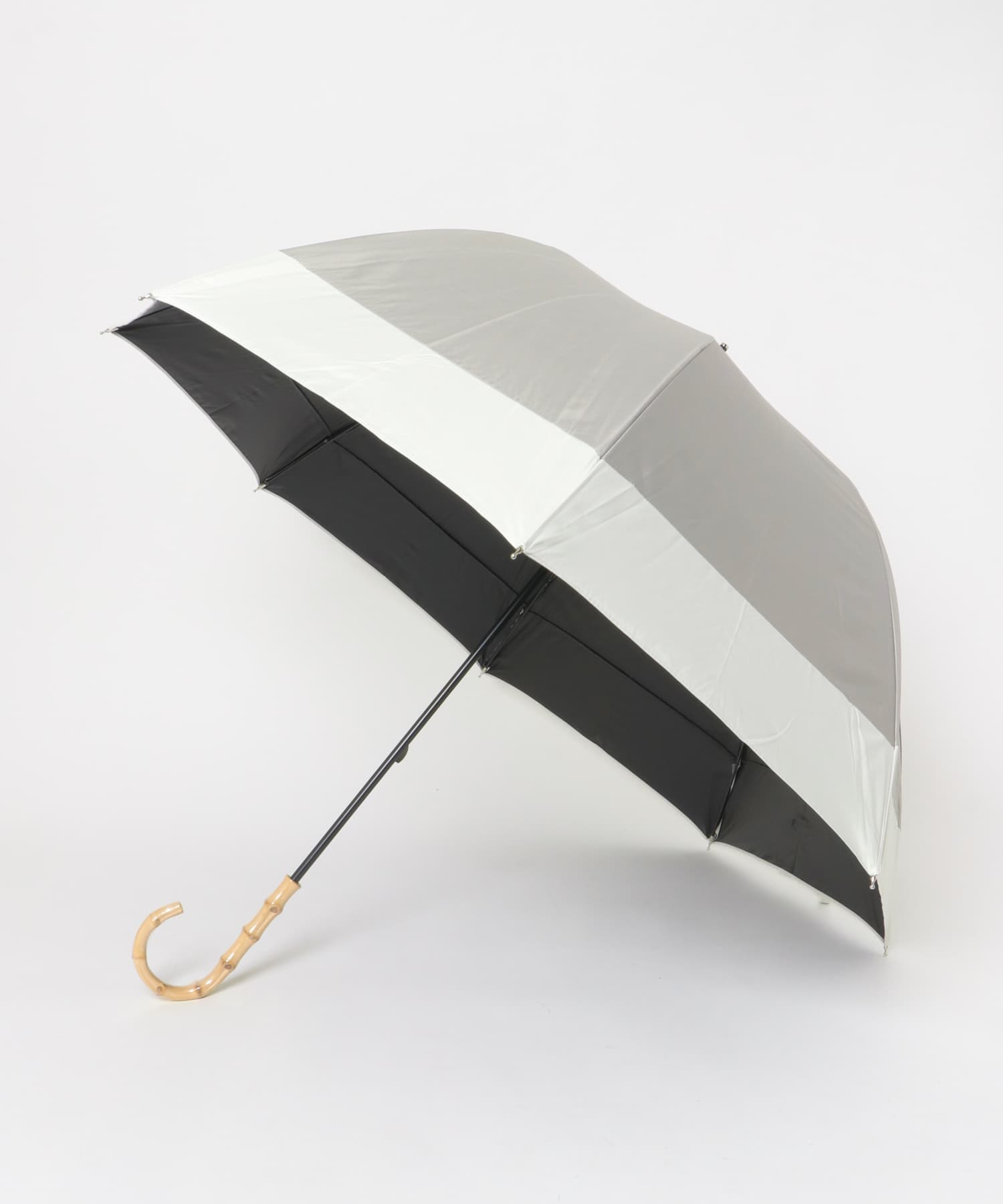 because　晴雨兼用バンブーハンドルバイカラー GRY FREE