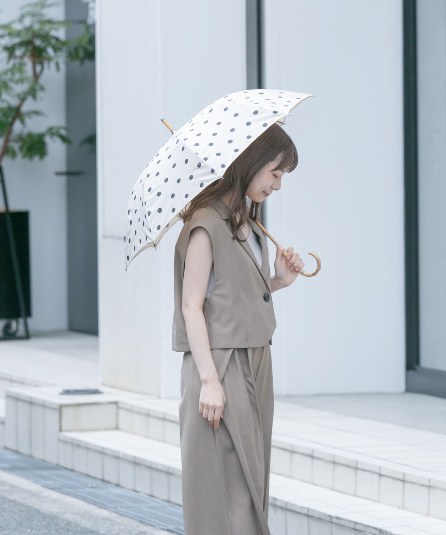 because　ドットバンブー長傘 IVO FREE