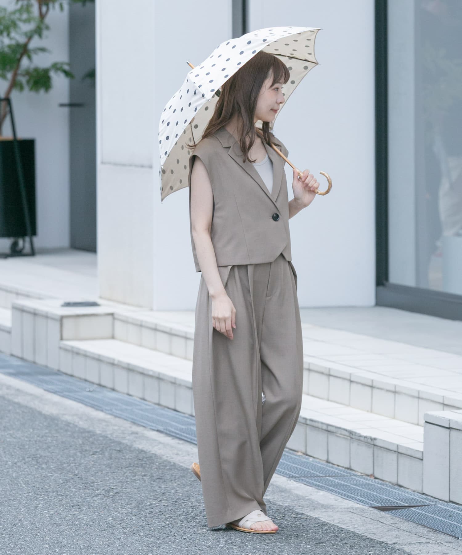 because　ドットバンブー長傘 IVO FREE
