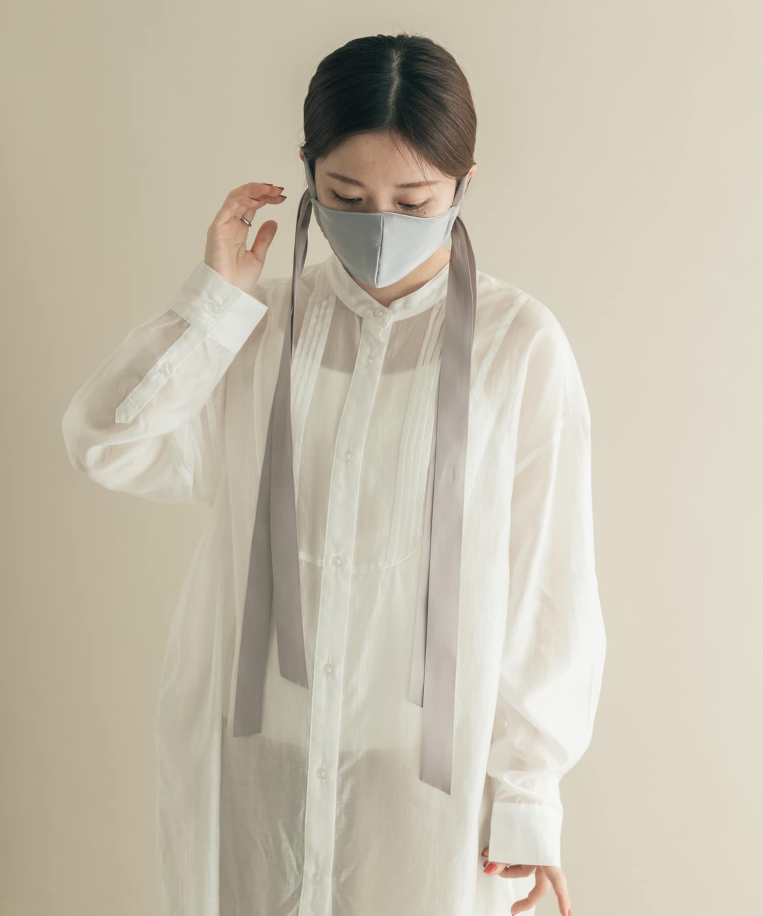 リボンサテンマスク GRY -