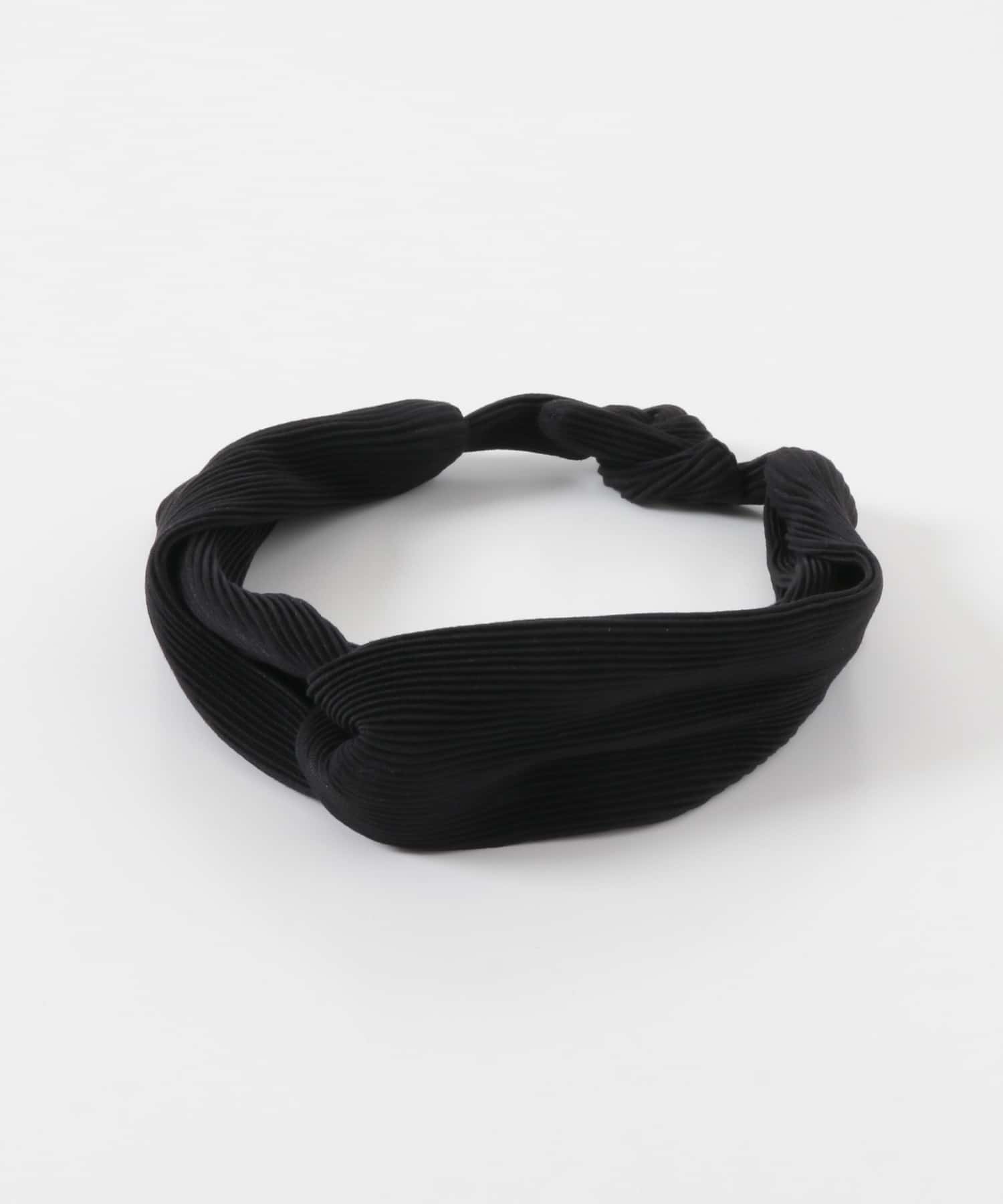 バックワイヤーリブヘアターバン BLK -