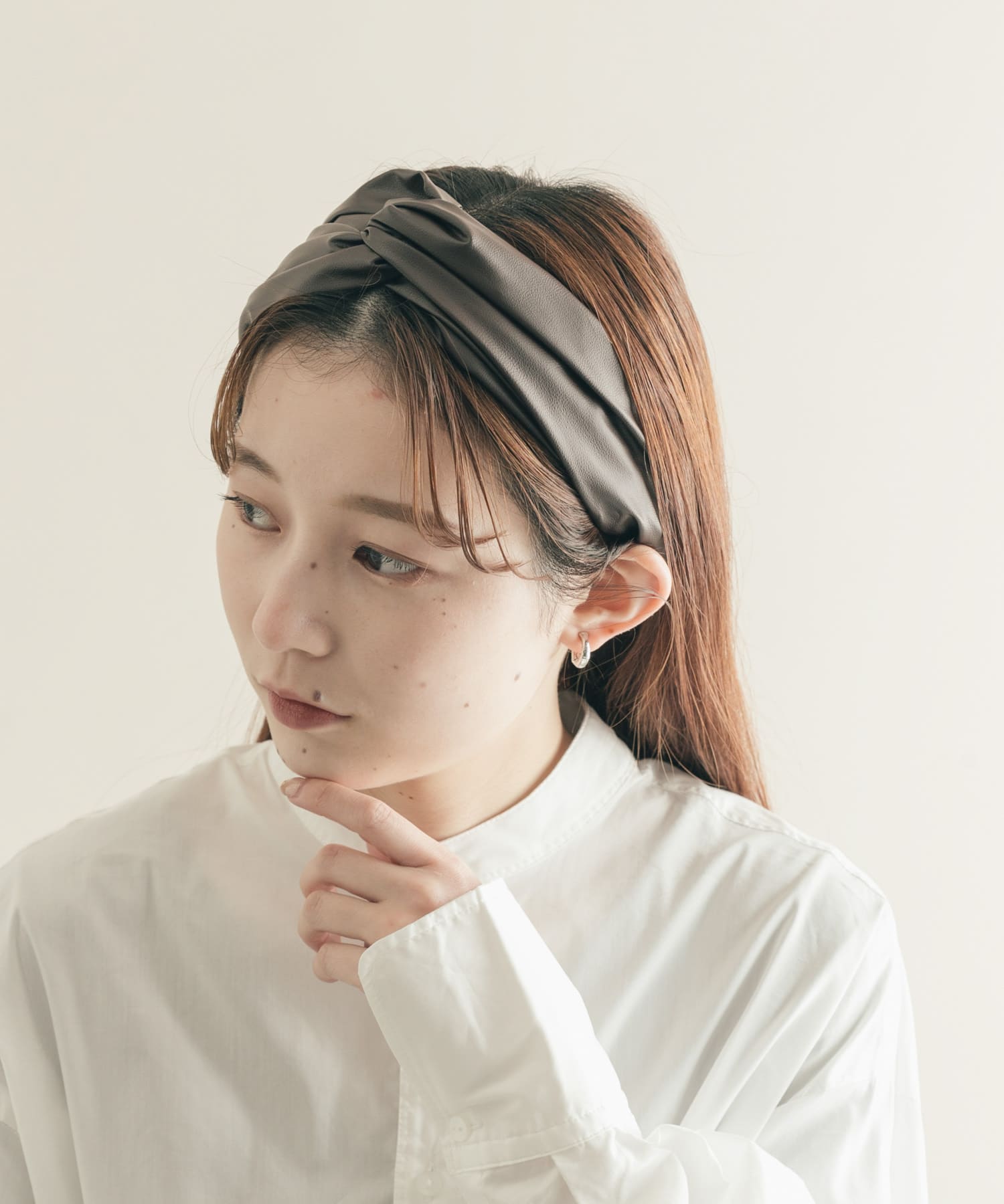 シェアスピリット　レザー調ターバン　ヘアーバンド Brand(ブランド),RE/SP,25SS COLLECTION | RESP ヘアバンド