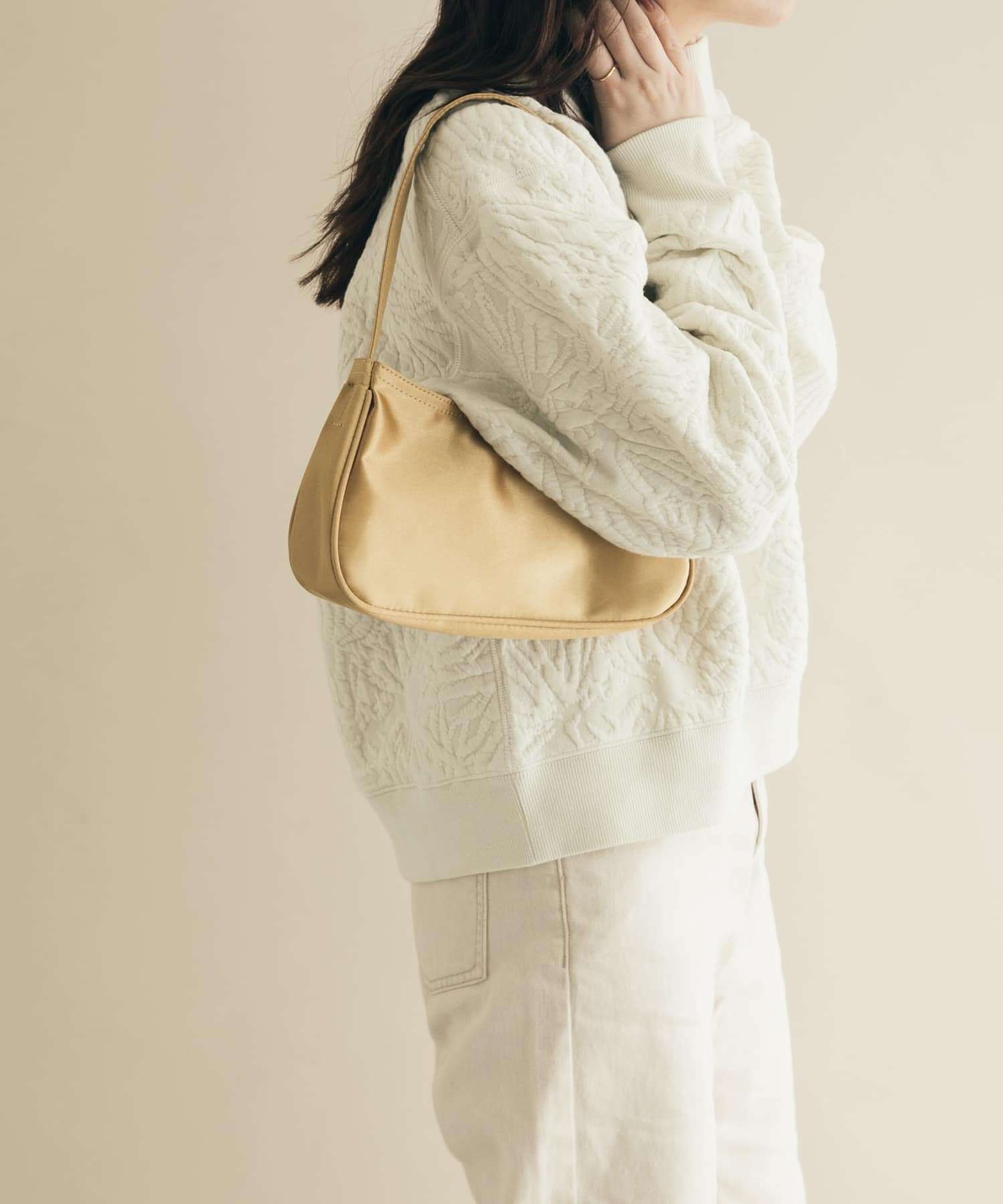 ピンクサテンミニバック メゾン ド フルール Maison de FLEUR サテンミニショルダー