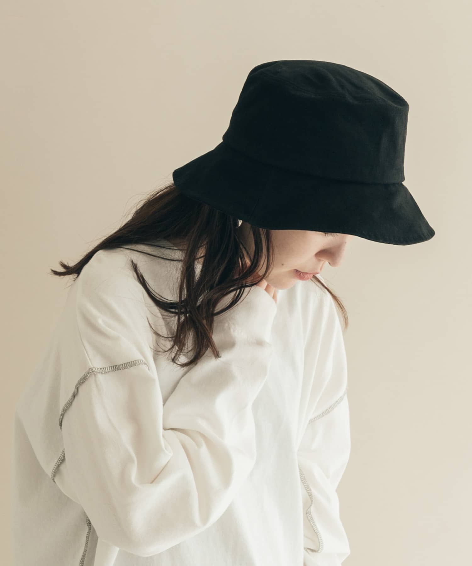 ムジシンプルバケットハット BLK -