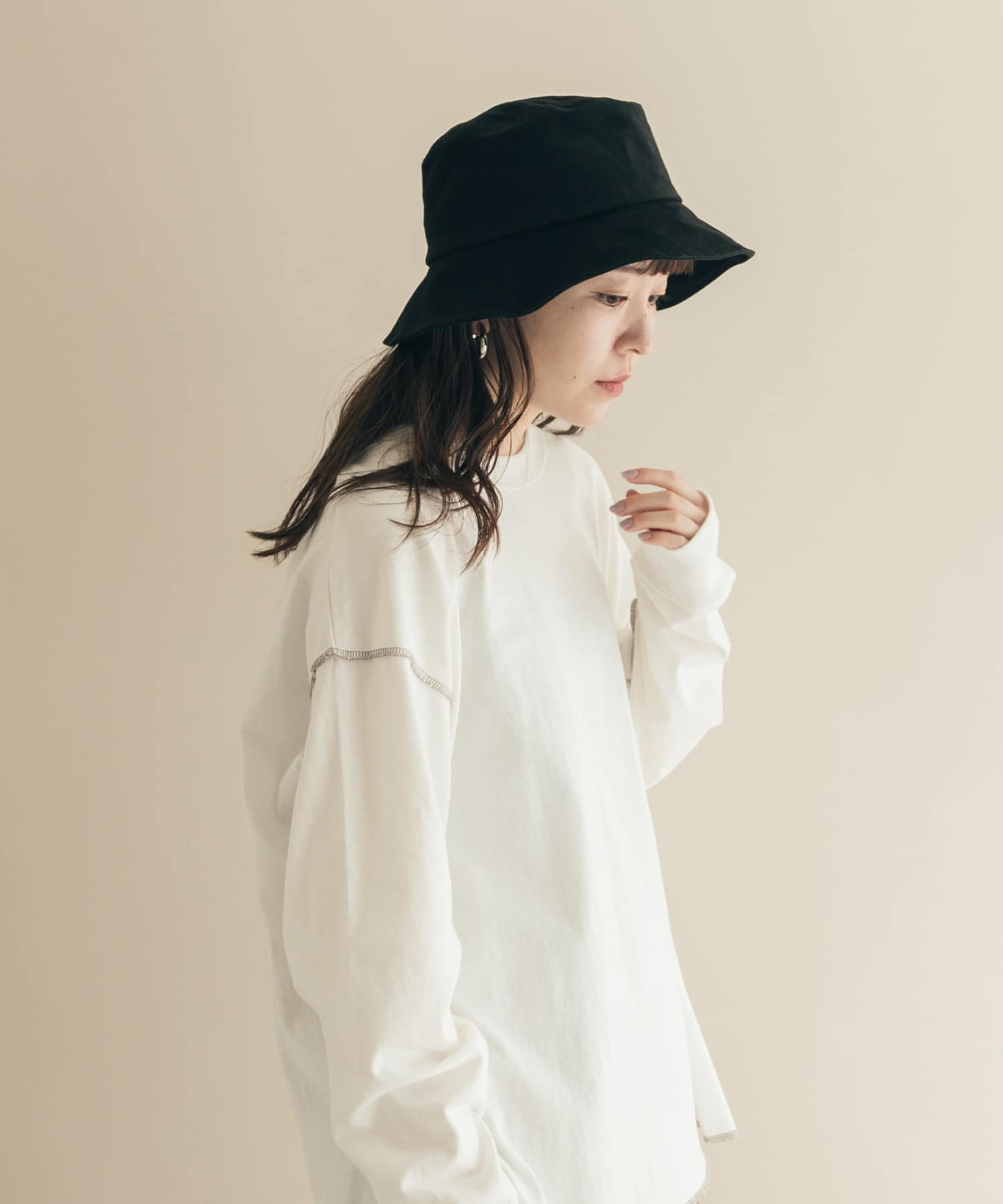 ムジシンプルバケットハット BLK -