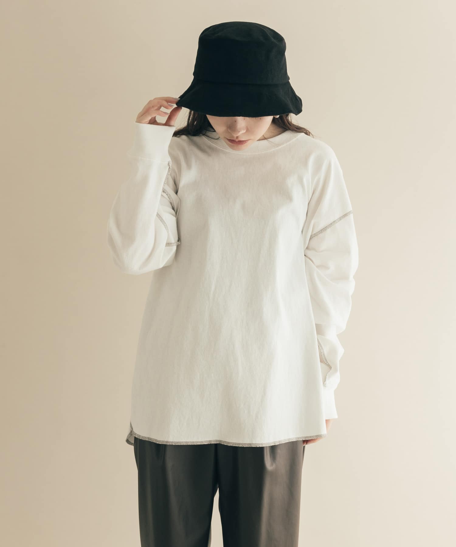 ムジシンプルバケットハット BLK -