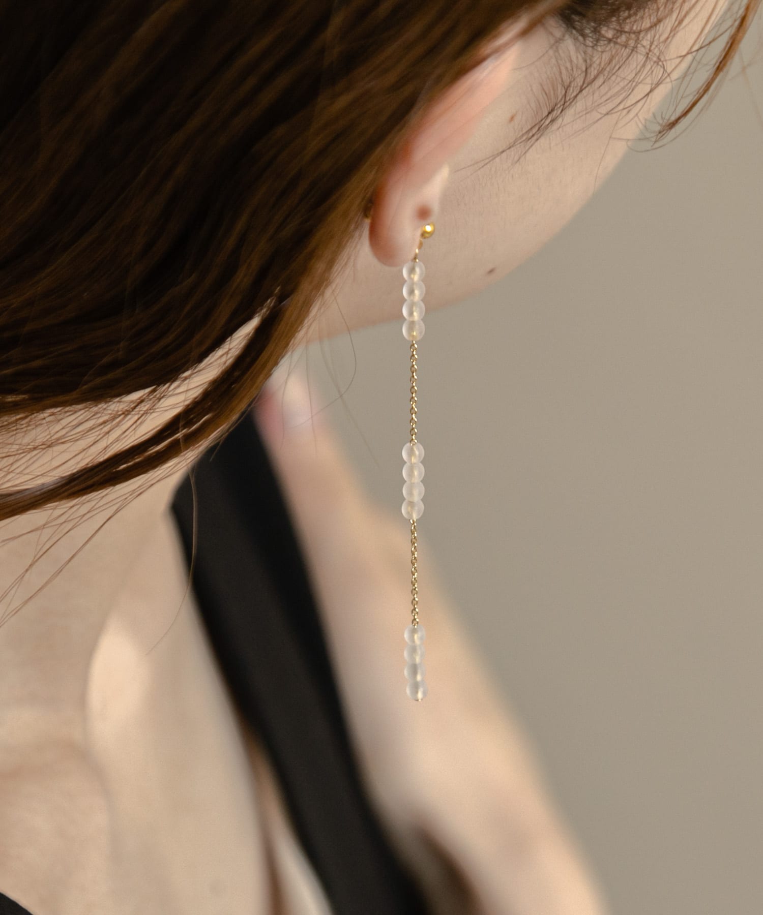 クリアケシチェーンピアス GLD -