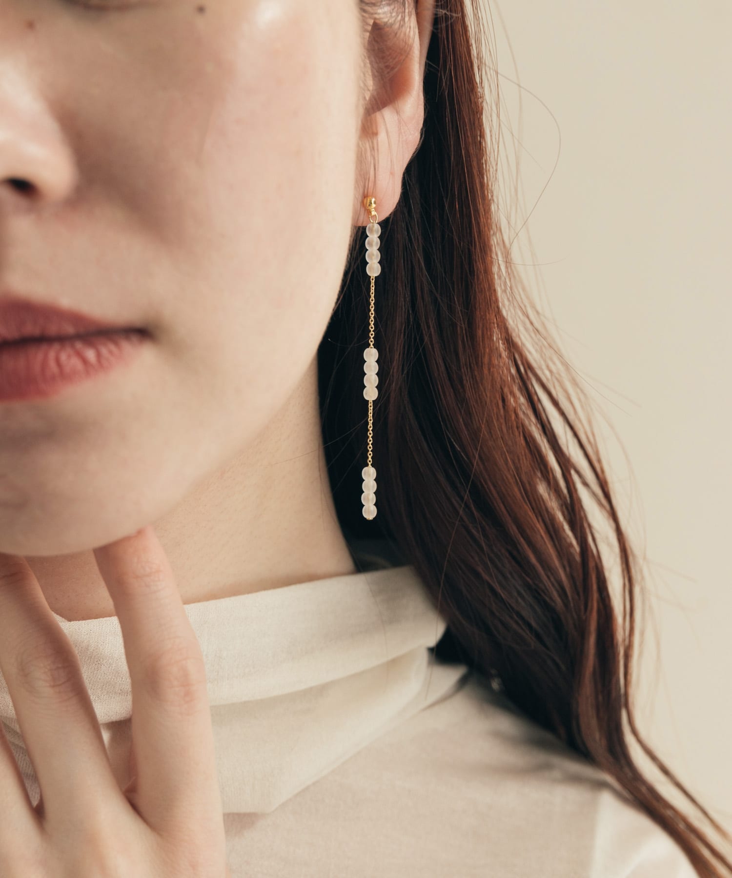 クリアケシチェーンピアス GLD -