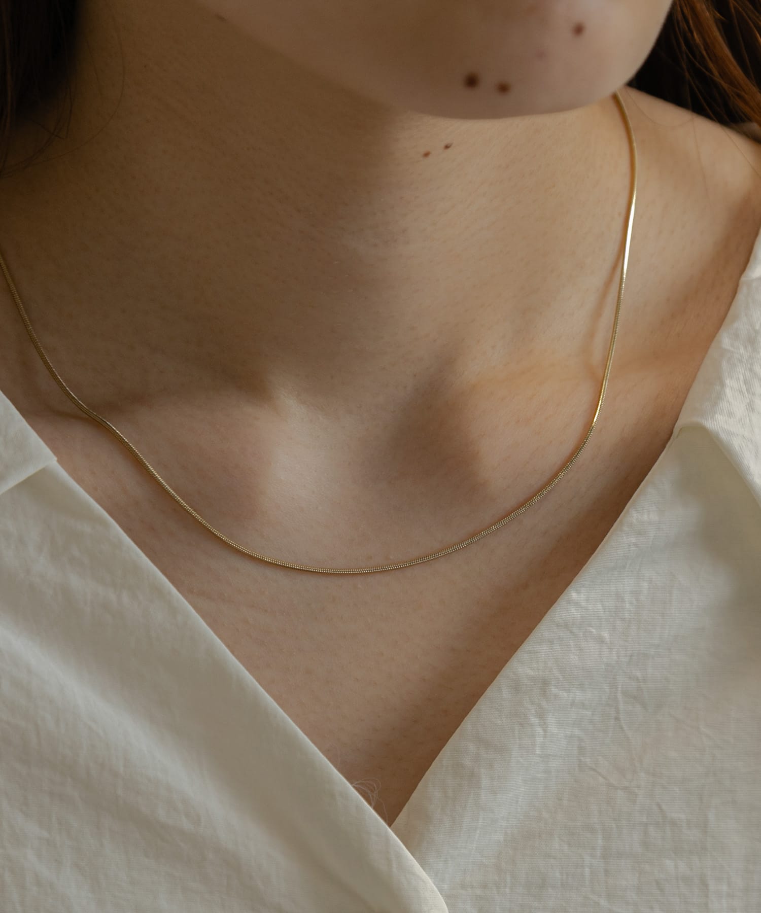 シンプルスネークチェーンネックレス GLD -