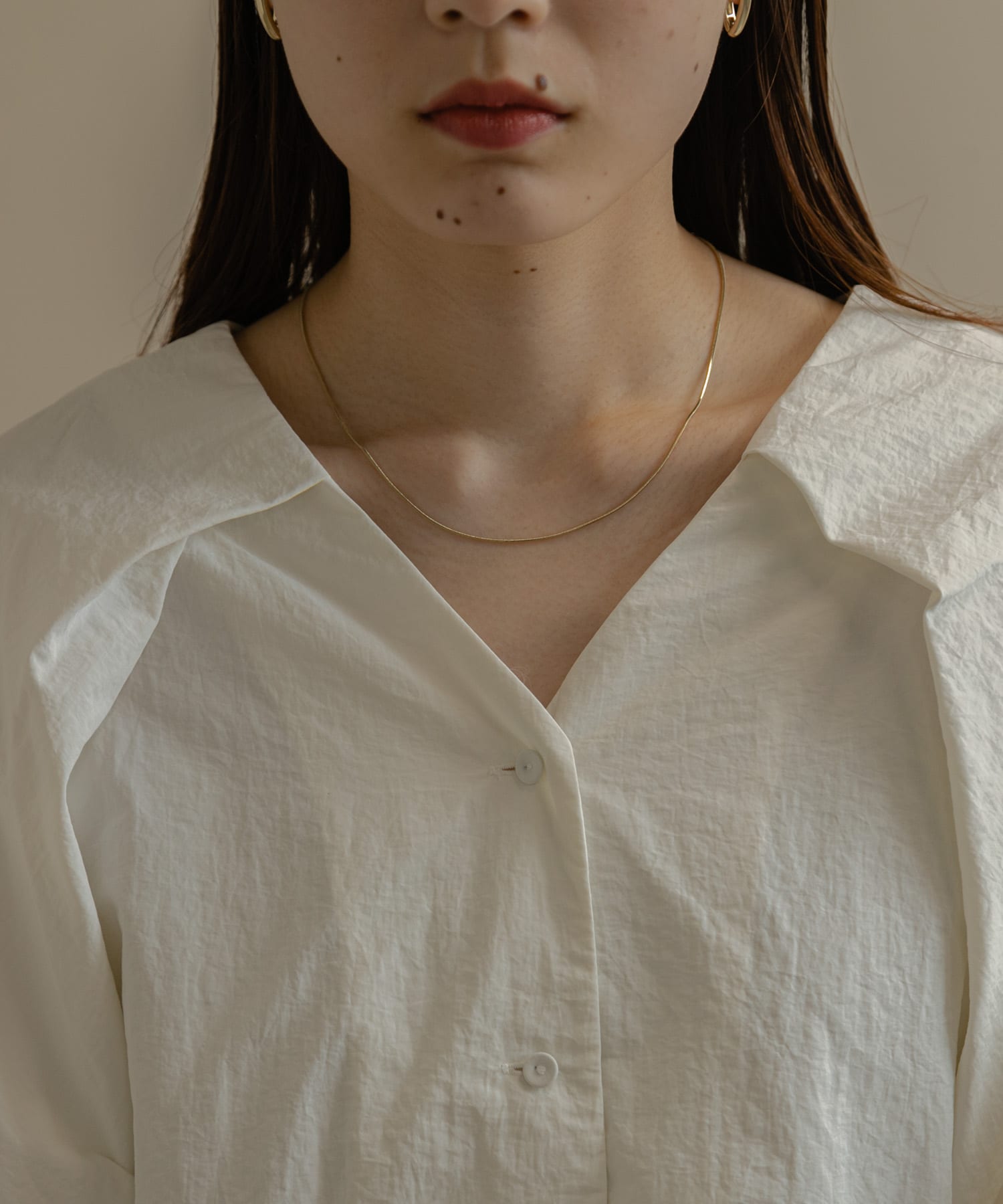 シンプルスネークチェーンネックレス GLD -