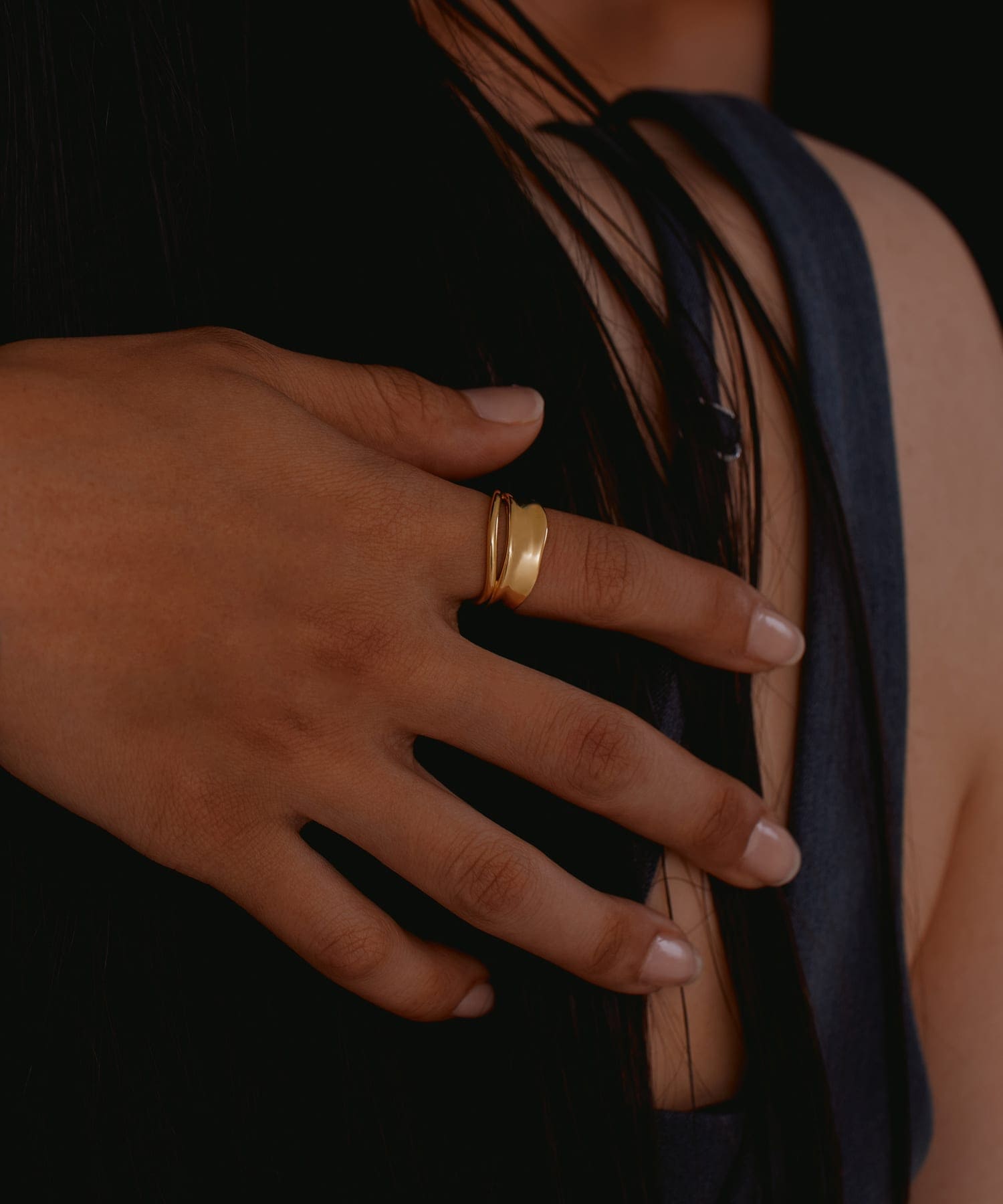 SMELLY so’　double line ring GLD -