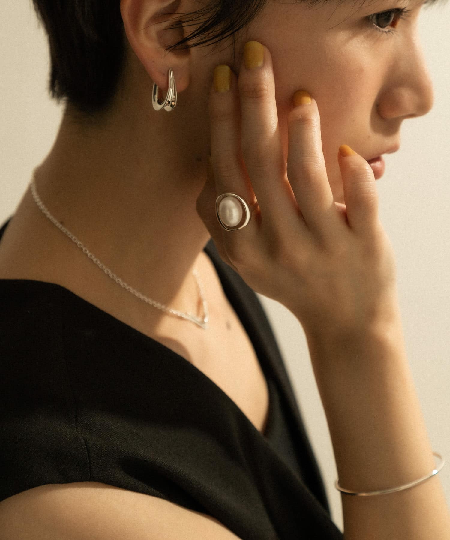 SMELLY so’　pearl round ring SLV -