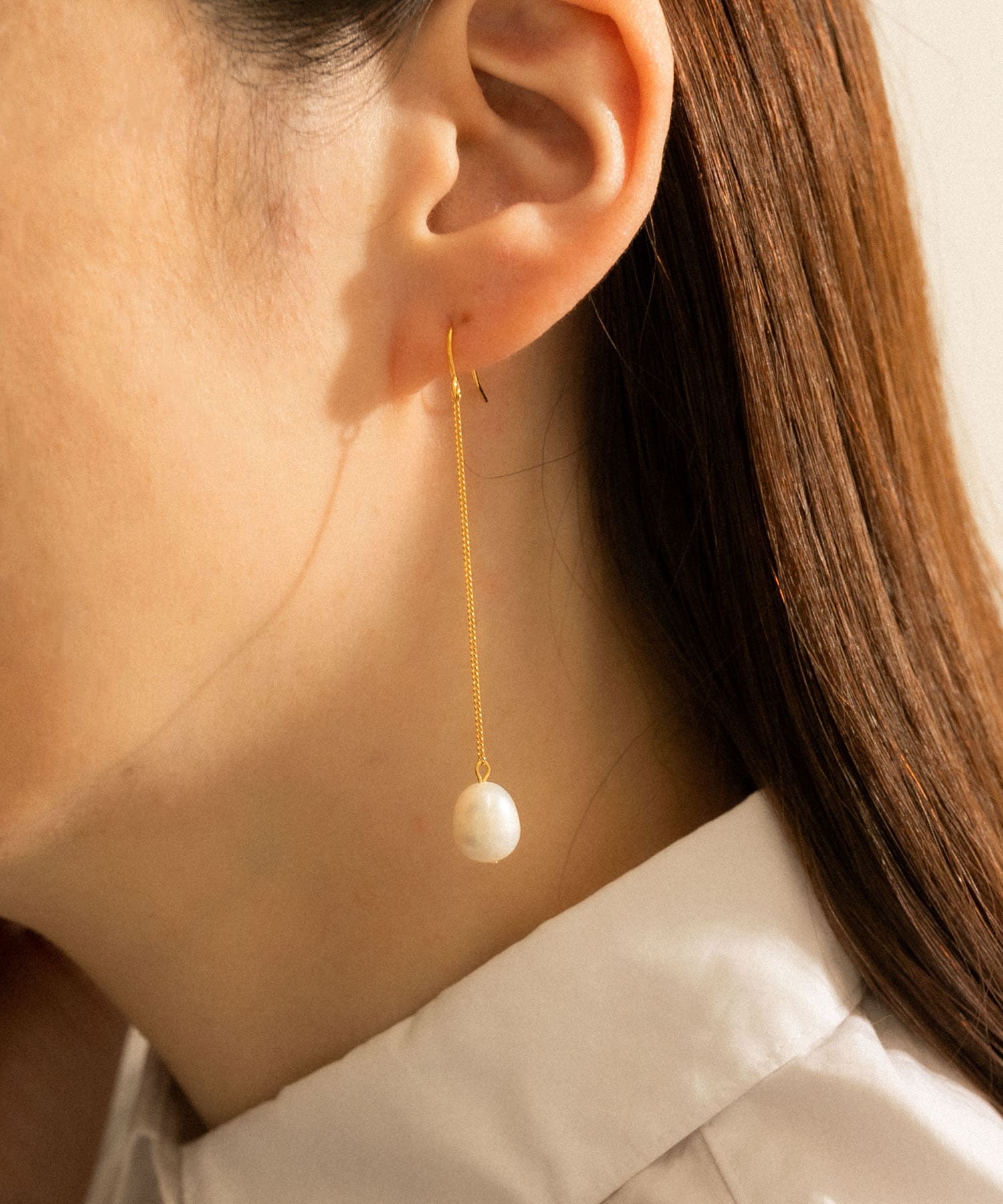 SMELLY so’　pearl chain pierce gld GLD -