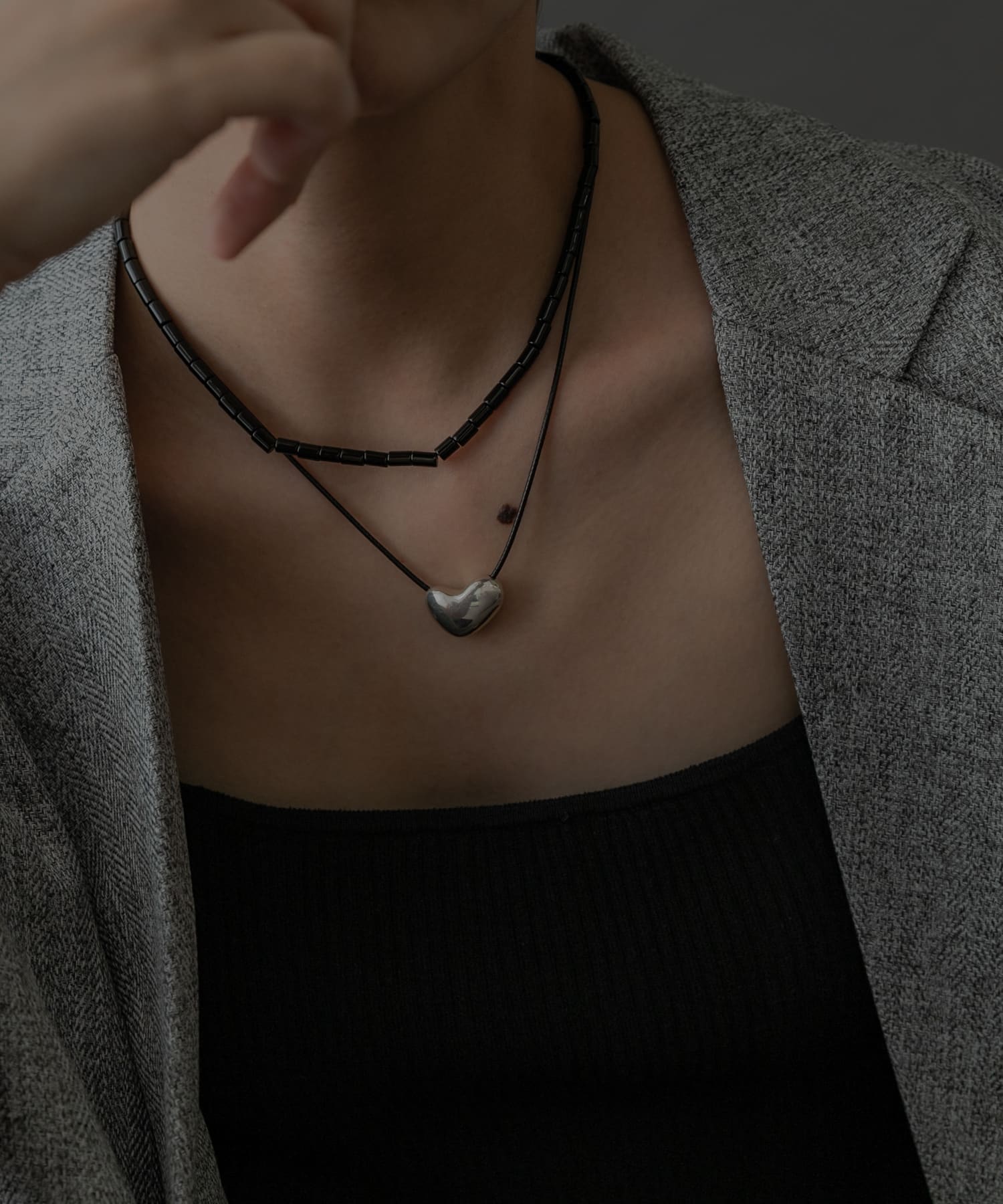 SMELLY so’　plump cord necklace SLV -