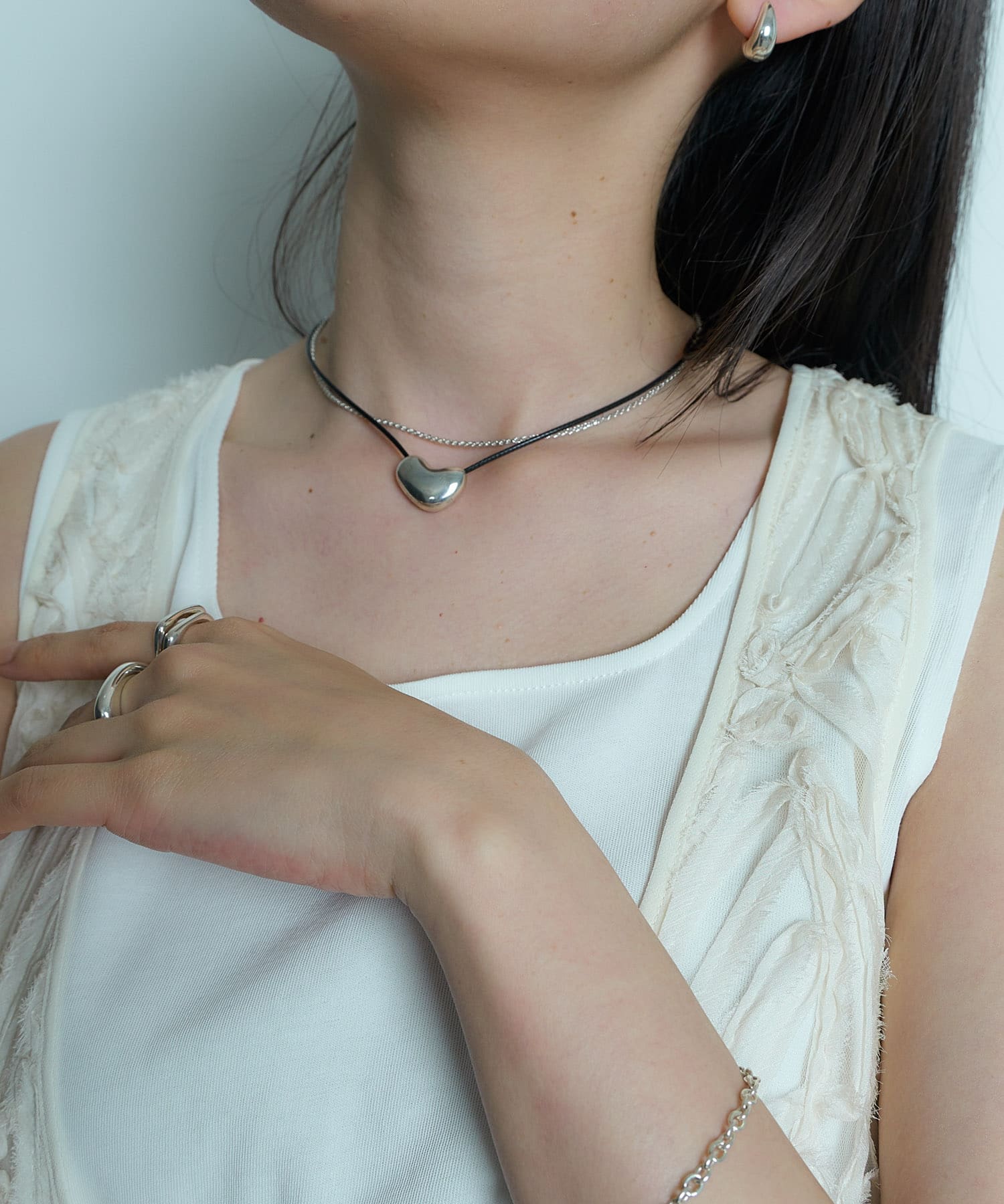 SMELLY so’　plump cord necklace SLV -