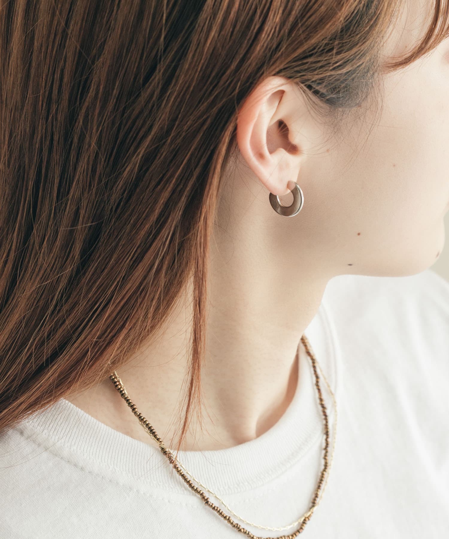 プレートミニフープピアス SLV -