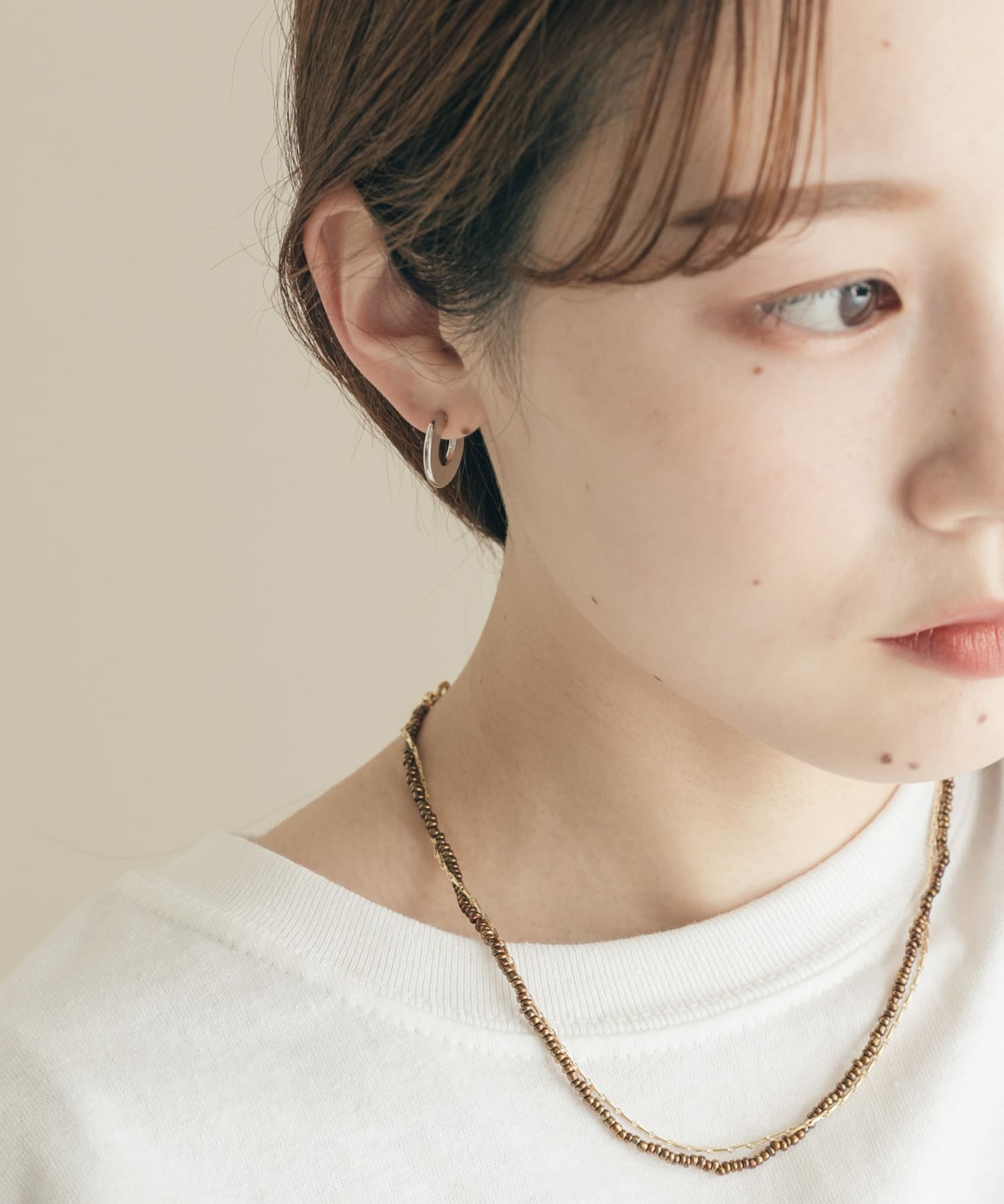 プレートミニフープピアス SLV -