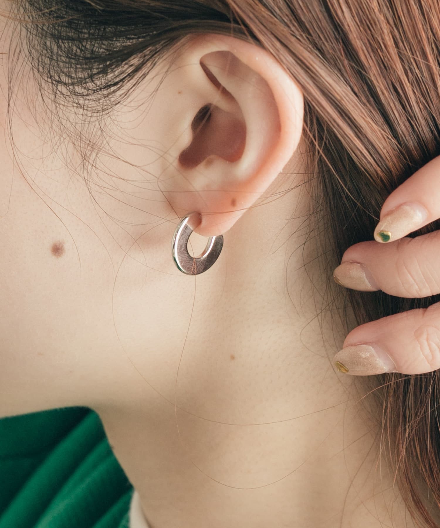 プレートミニフープピアス SLV -