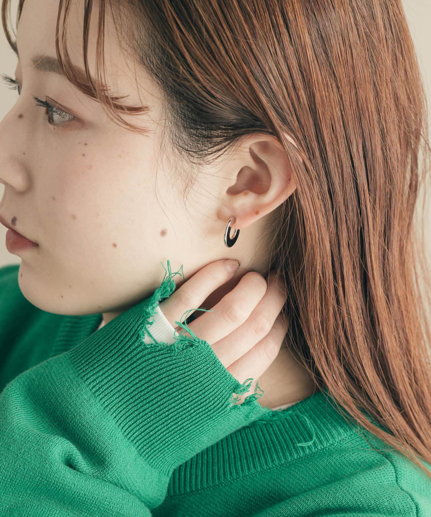 プレートミニフープピアス SLV -