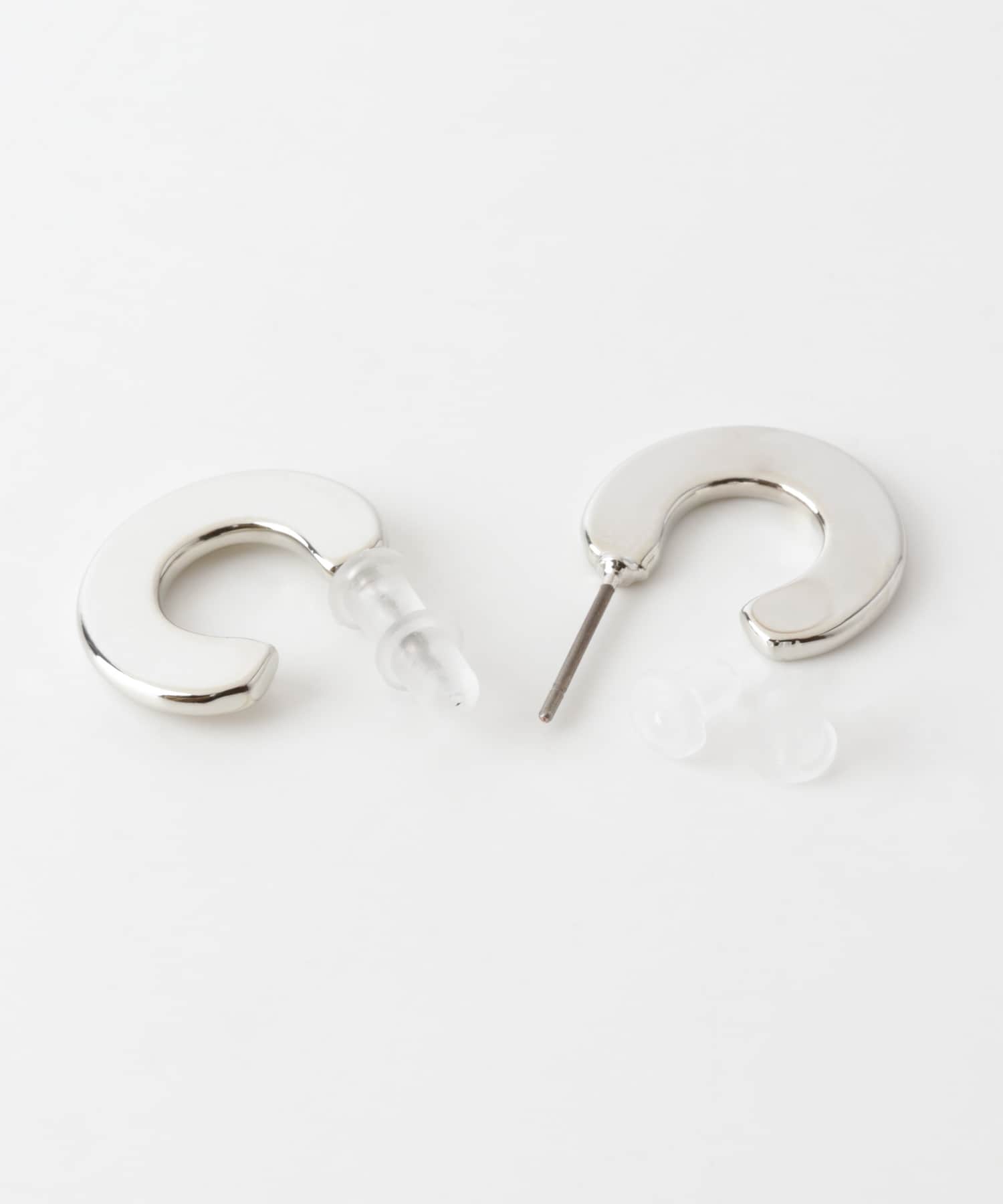 プレートミニフープピアス SLV -