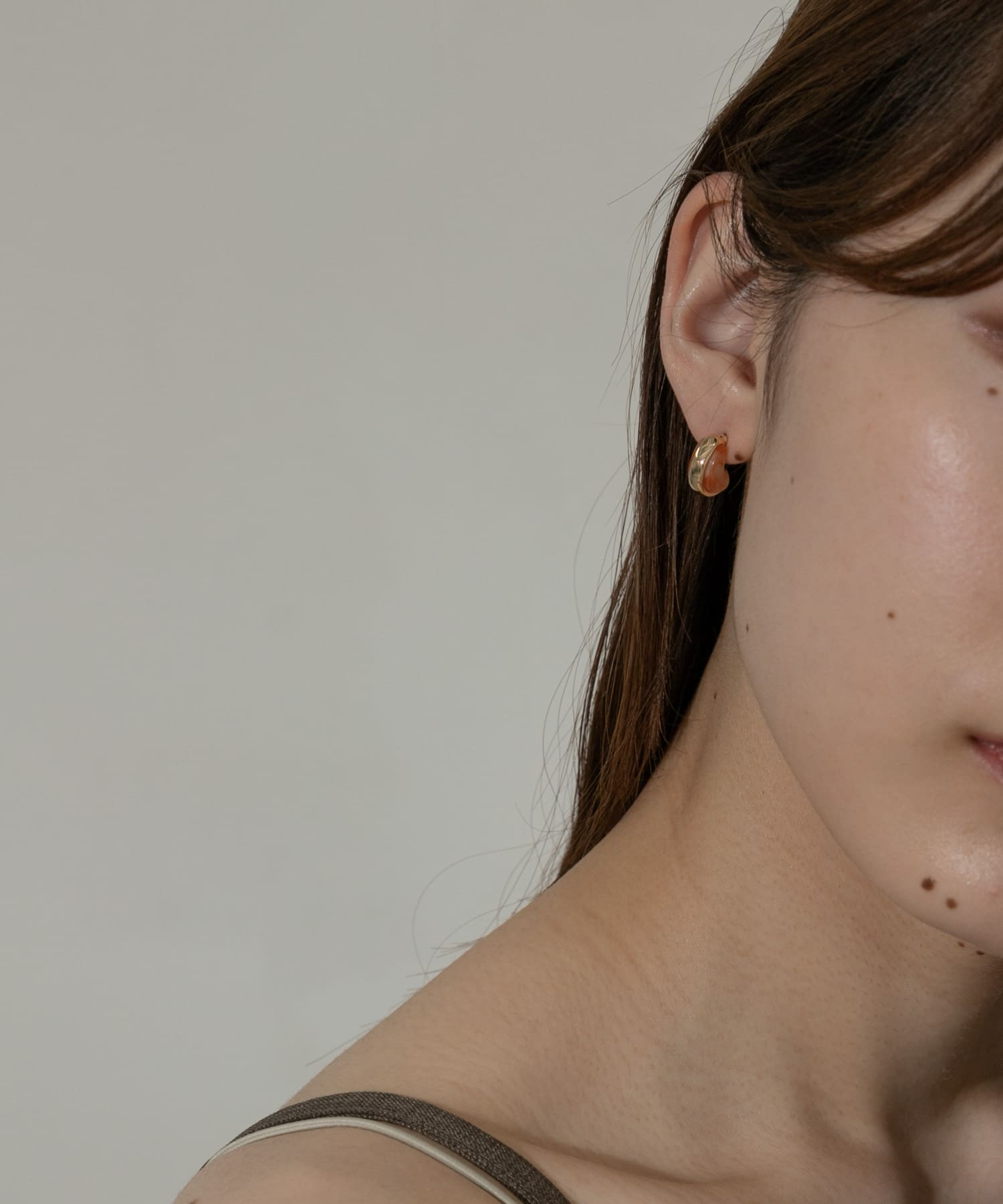 ジュシハーフサークルメタルピアス ORG/GLD -