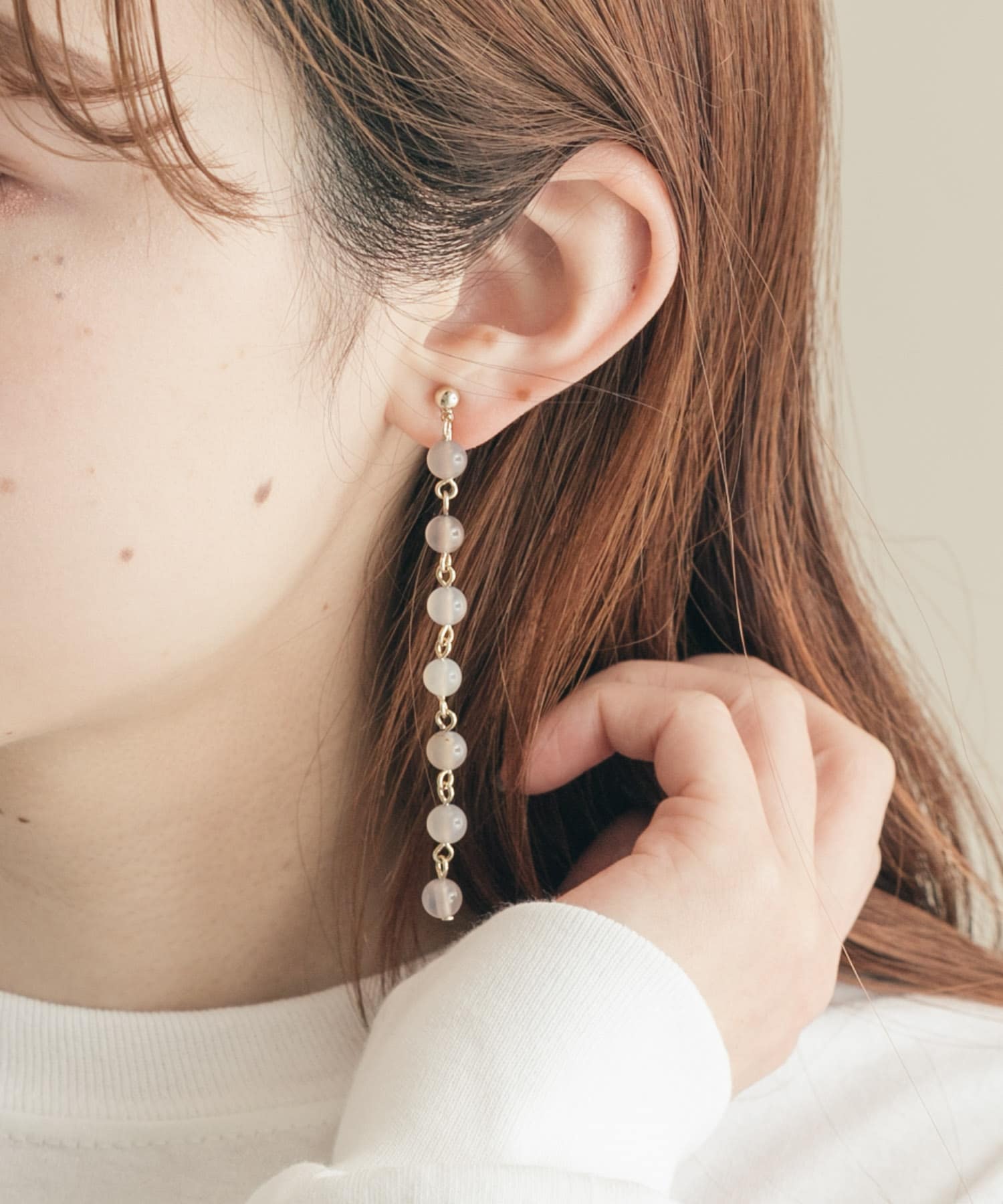 ストーンロングイヤリング