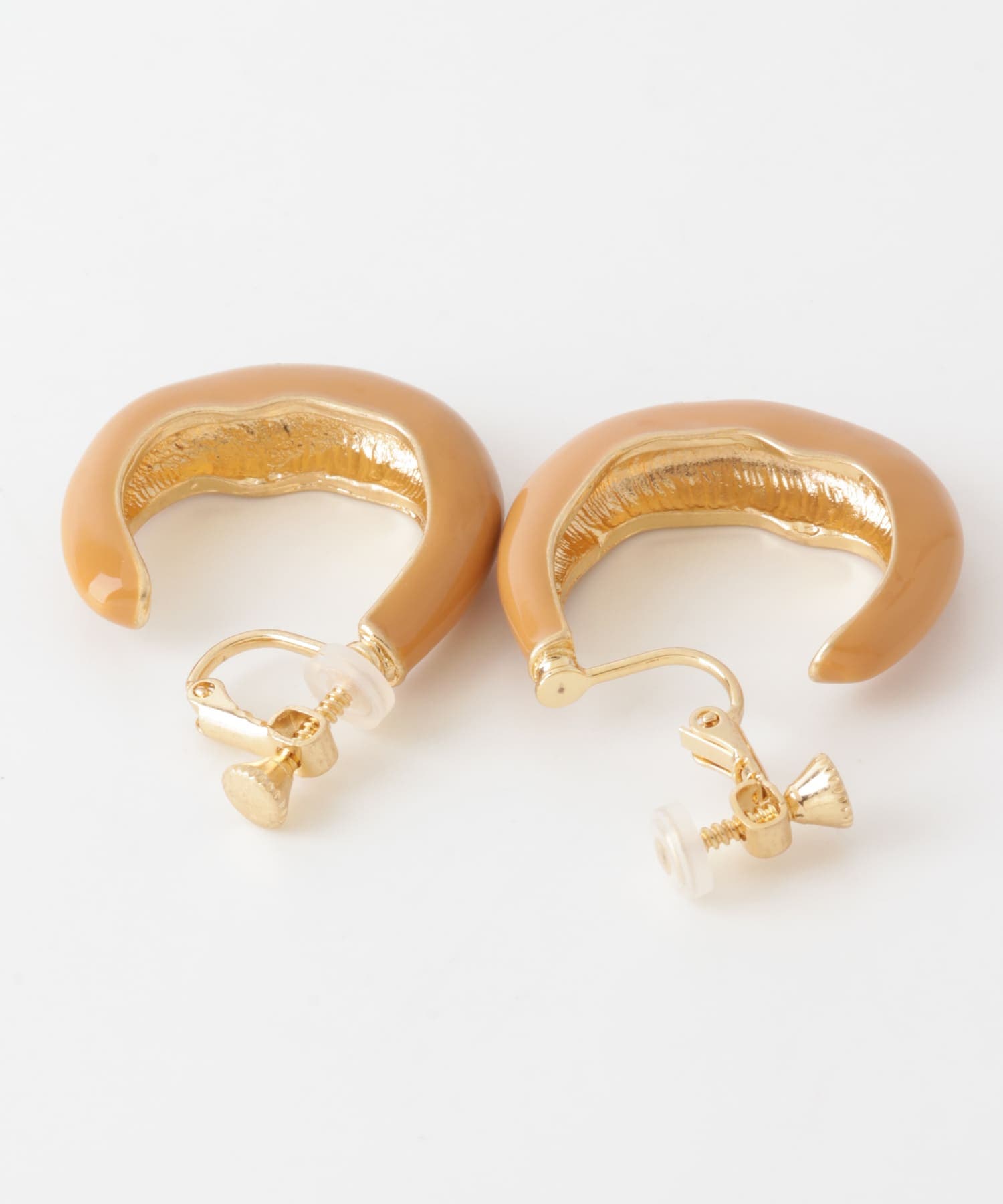 カラーエポニュアンスフープイヤリング BRN -