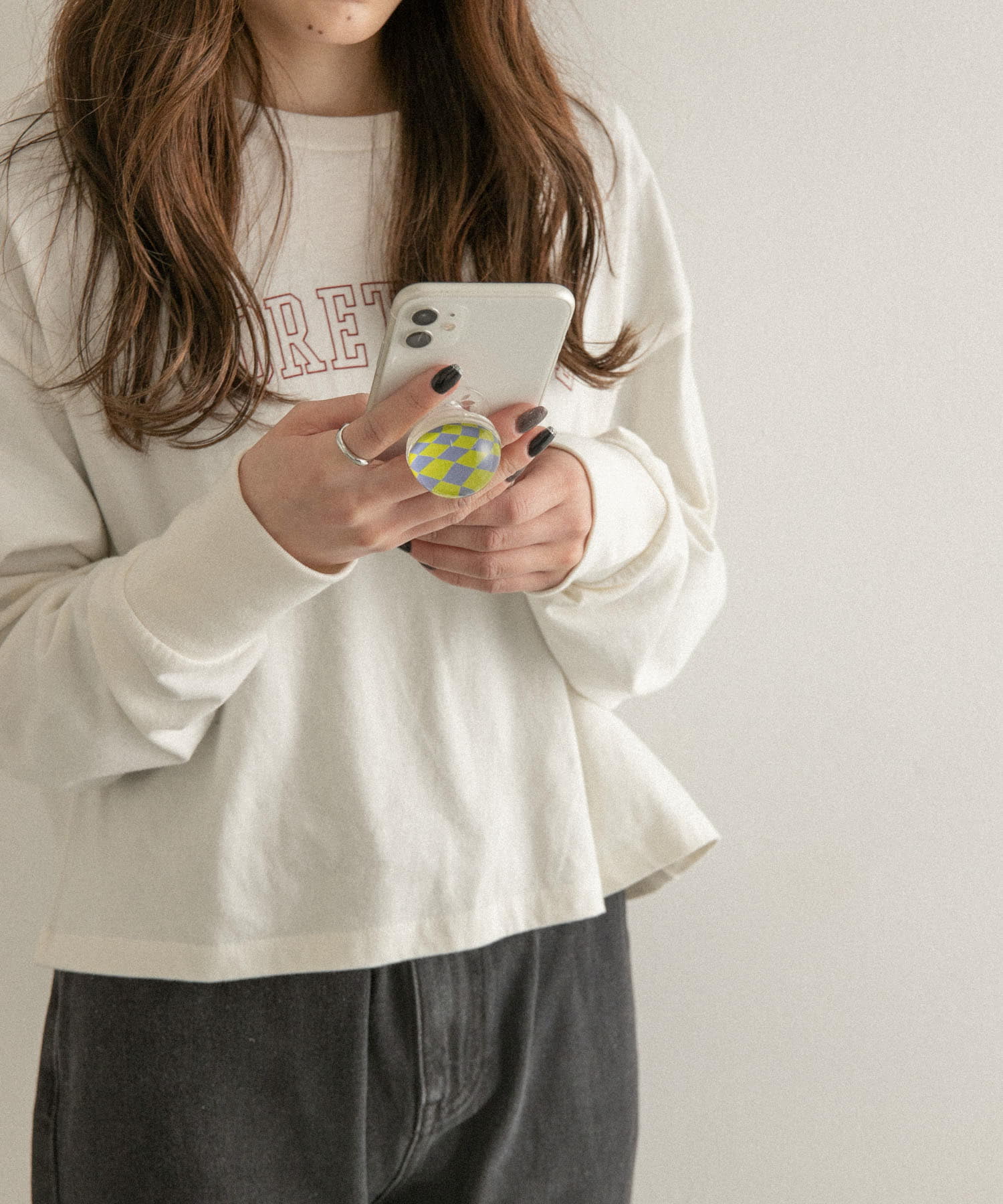 スマホグリップB YEL/LAV -