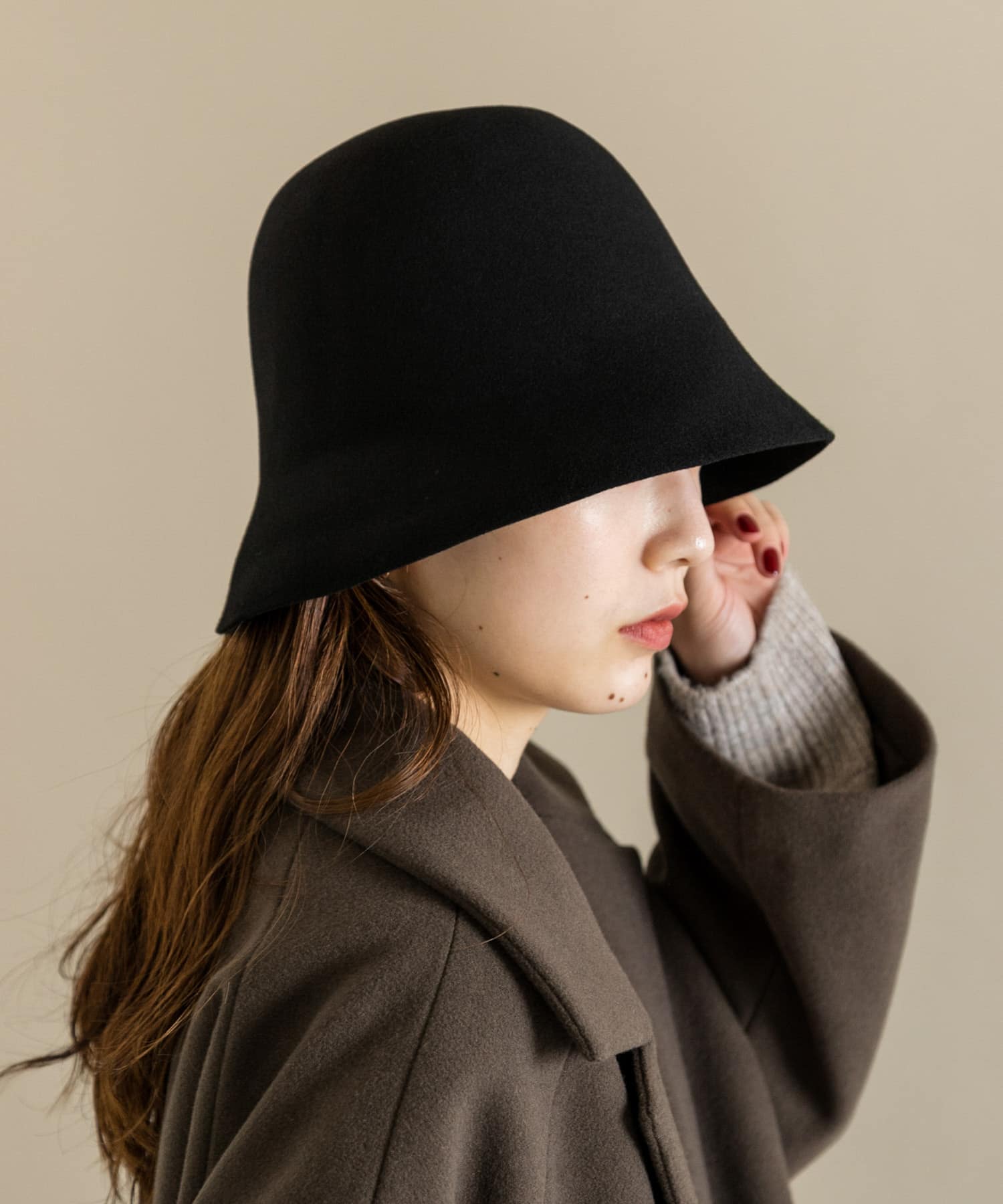ウールチューリップハット BLK -