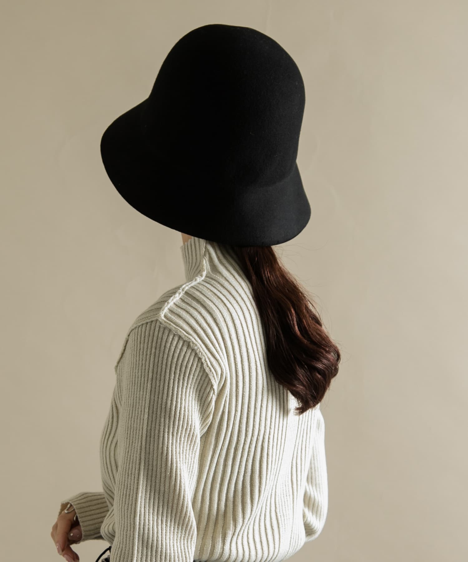 ウールチューリップハット BLK -