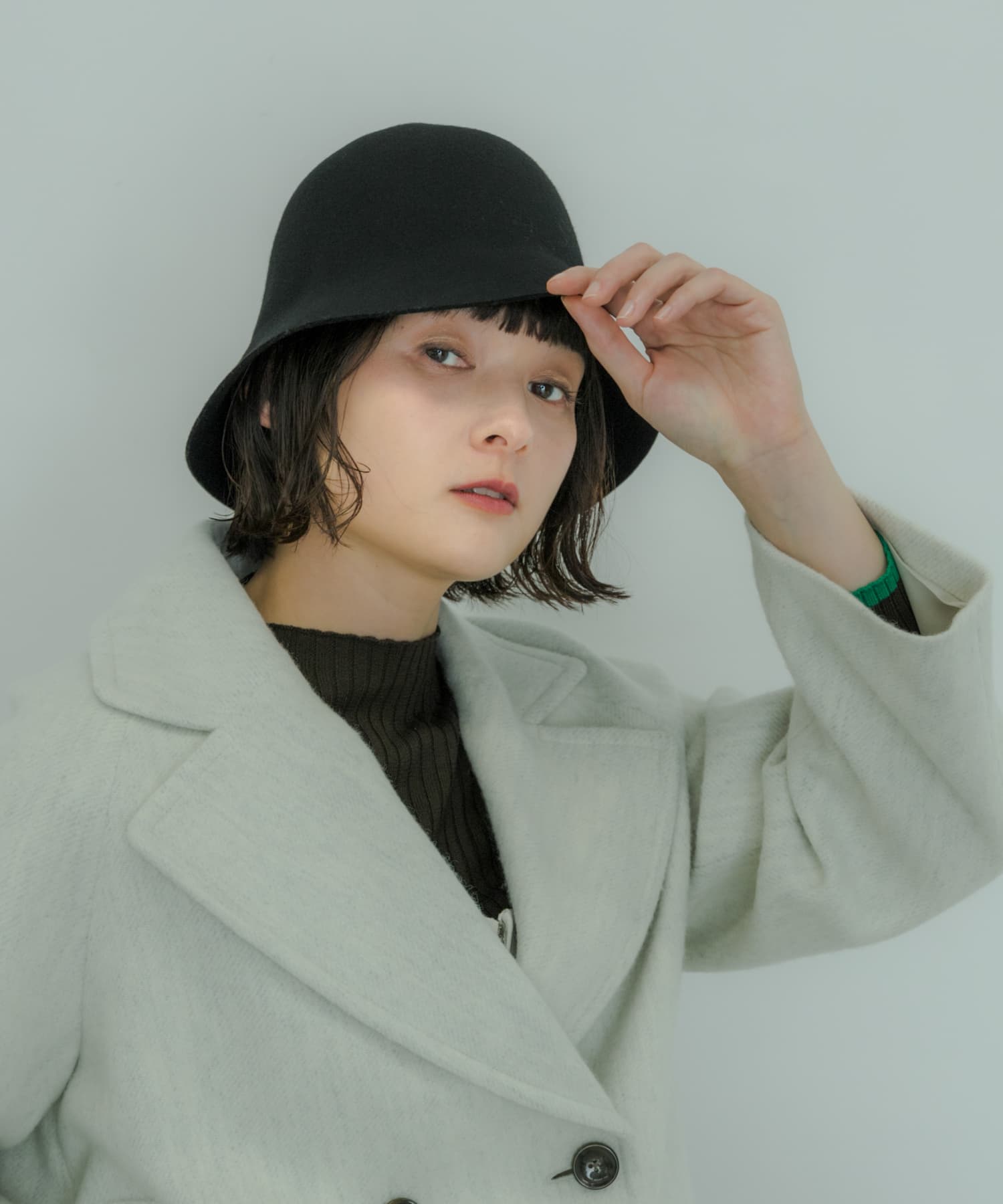 ウールチューリップハット BLK -