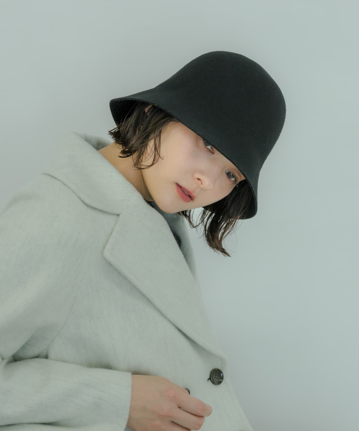 ウールチューリップハット BLK -