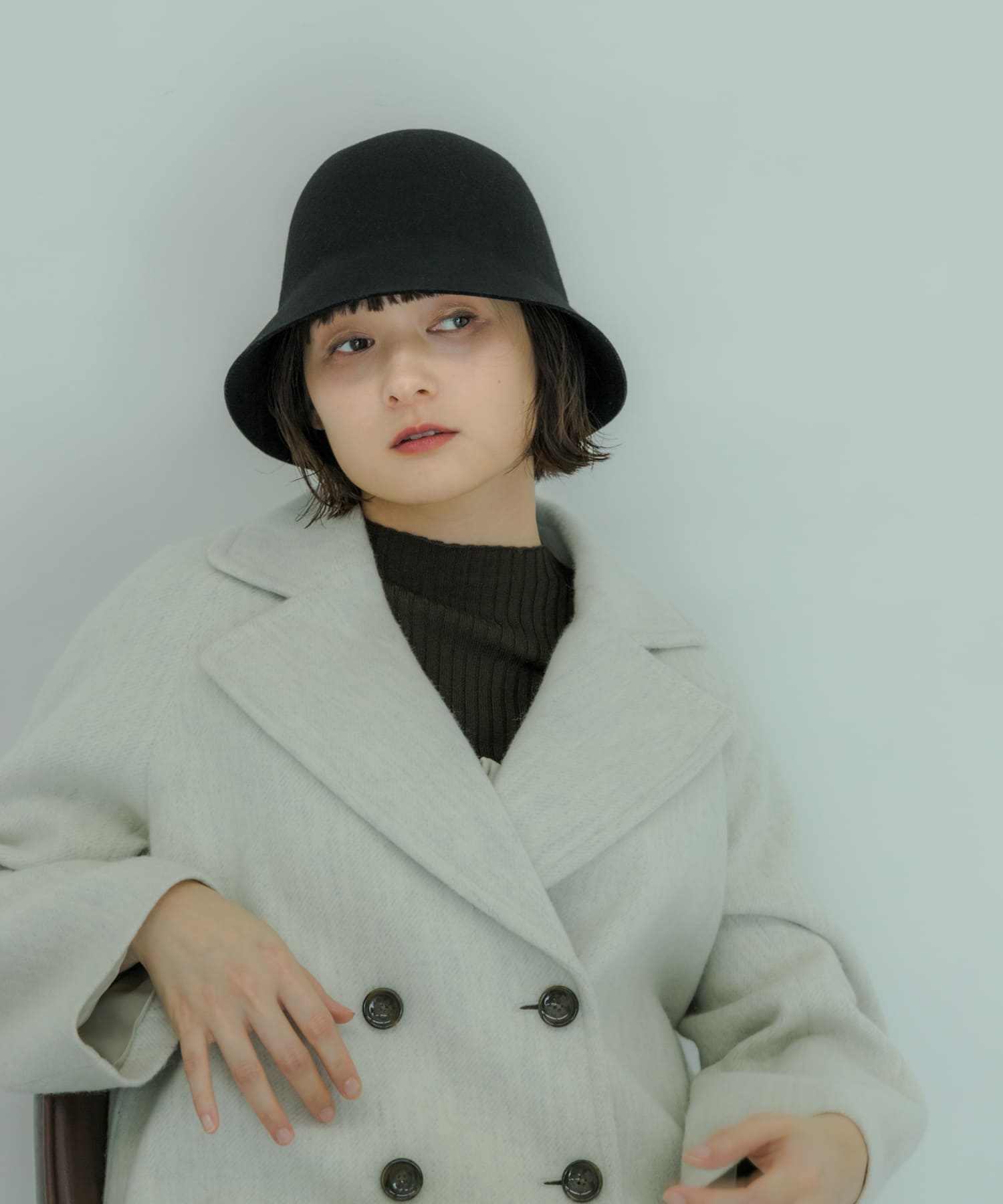ウールチューリップハット BLK -